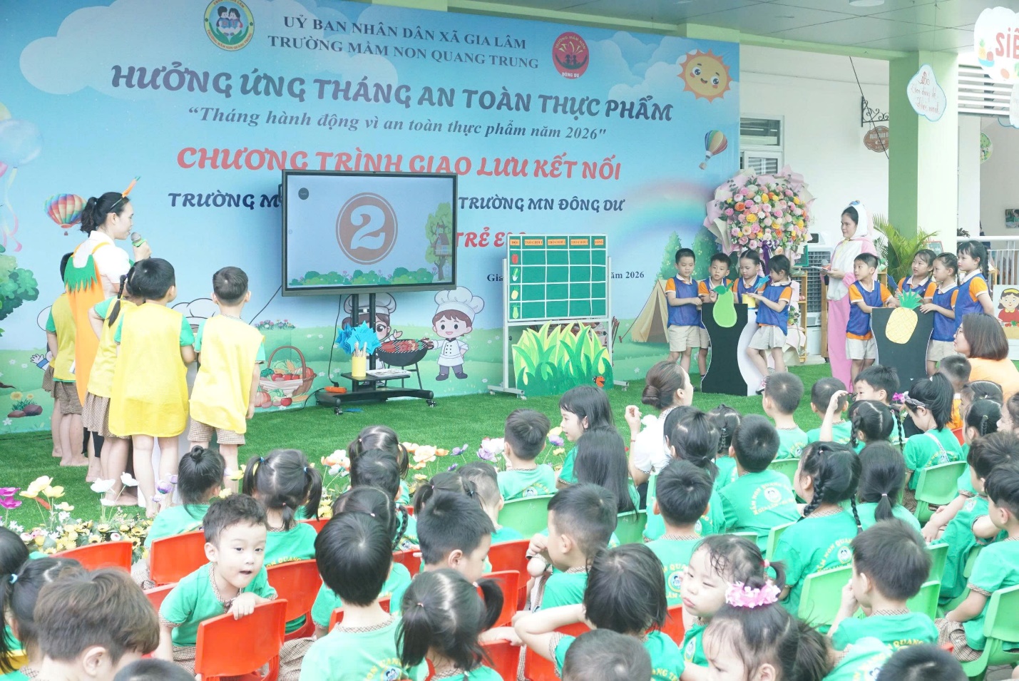 Trường Mầm non Quang Trung tổ chức chương trình giao lưu “Bé vui khỏe - Ăn sạch mỗi ngày”- Ảnh 3.