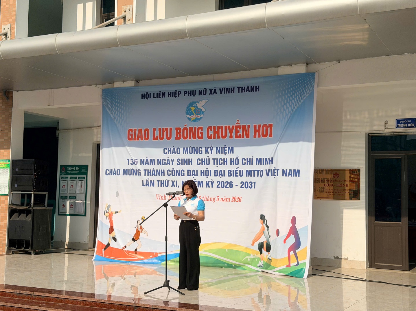 SÔI NỔI GIẢI THI ĐẤU BÓNG CHUYỀN HƠI NỮ XÃ VĨNH THANH NĂM 2026- Ảnh 1.