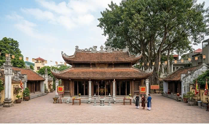 Phường Bồ Đề hoàn thành dự án tu bổ, tôn tạo Đình Bắc Cầu 1- Ảnh 1.