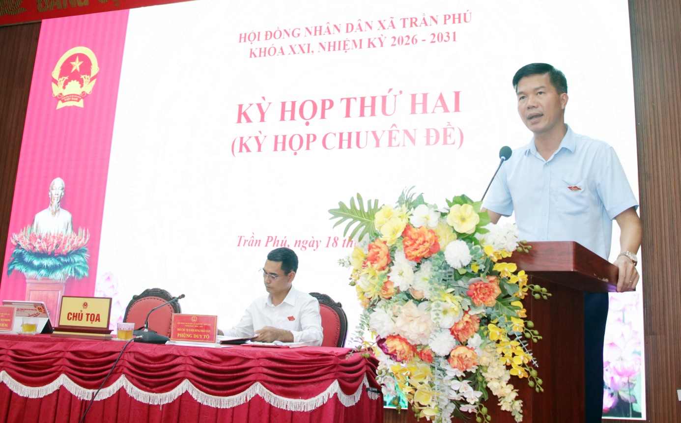HĐND xã Trần Phú tổ chức kỳ họp chuyên đề, xem xét nhiều nội dung quan trọng về phát triển kinh tế - xã hội và đầu tư công- Ảnh 2.