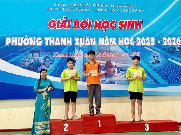 Sôi nổi giải bơi học sinh phường Thanh Xuân năm học 2025-2026- Ảnh 1.