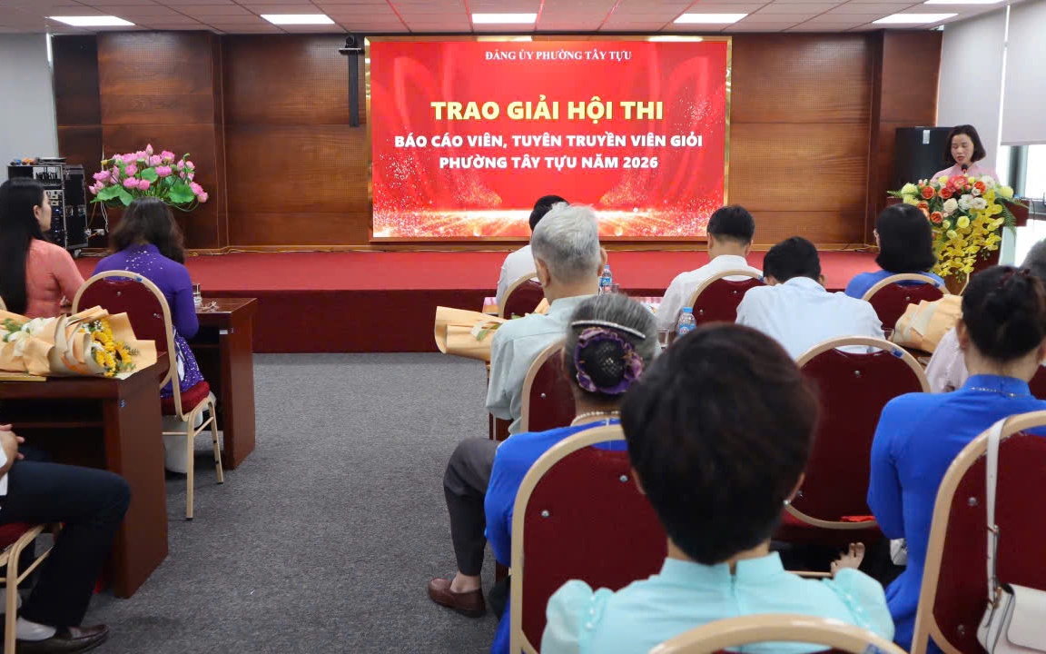 Đảng uỷ Phường Tây Tựu tổng kết và trao giải Hội thi Báo cáo viên, tuyên truyền viên giỏi năm 2026