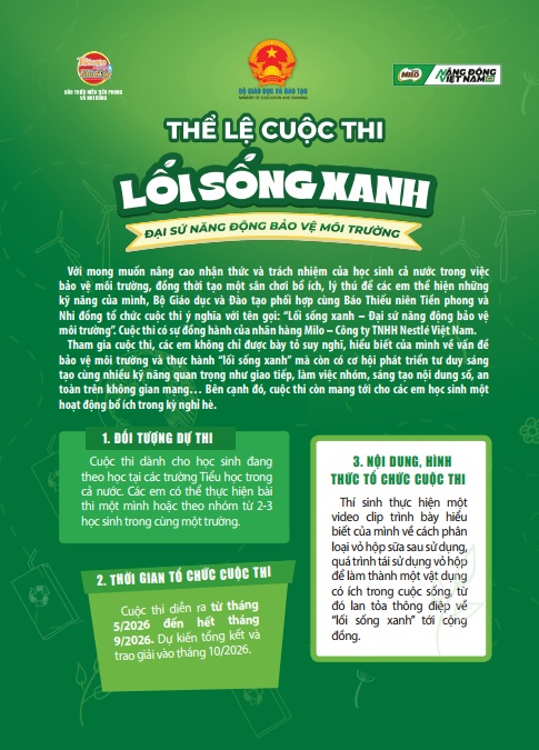 Thông tin về cuộc thi Lối sống xanh – Đại sứ năng động bảo vệ môi trường năm 2026- Ảnh 1.
