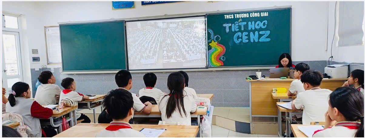 TRƯỜNG THCS TRƯƠNG CÔNG GIAI ĐẨY MẠNH TUYÊN TRUYỀN, PHỔ BIẾN, GIÁO DỤC PHÁP LUẬT CHO HỌC SINH QUA TIẾT HỌC GEN Z- Ảnh 1.