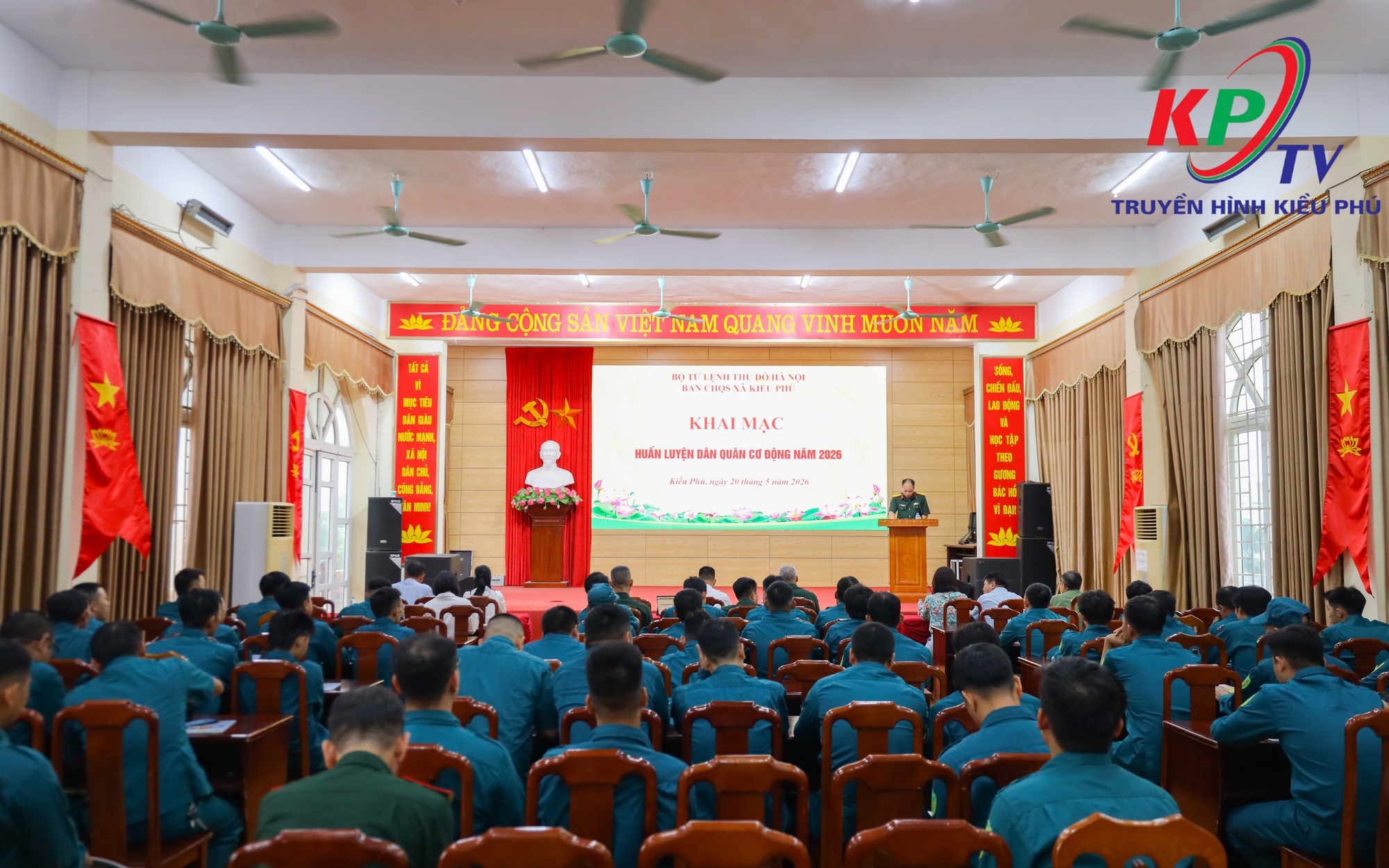 Xã Kiều Phú khai mạc huấn luyện dân quân cơ động năm 2026