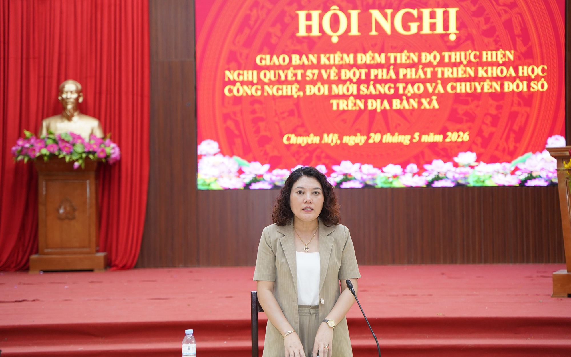 UBND xã giao ban kiểm đếm tiến độ thực hiện Nghị quyết số 57