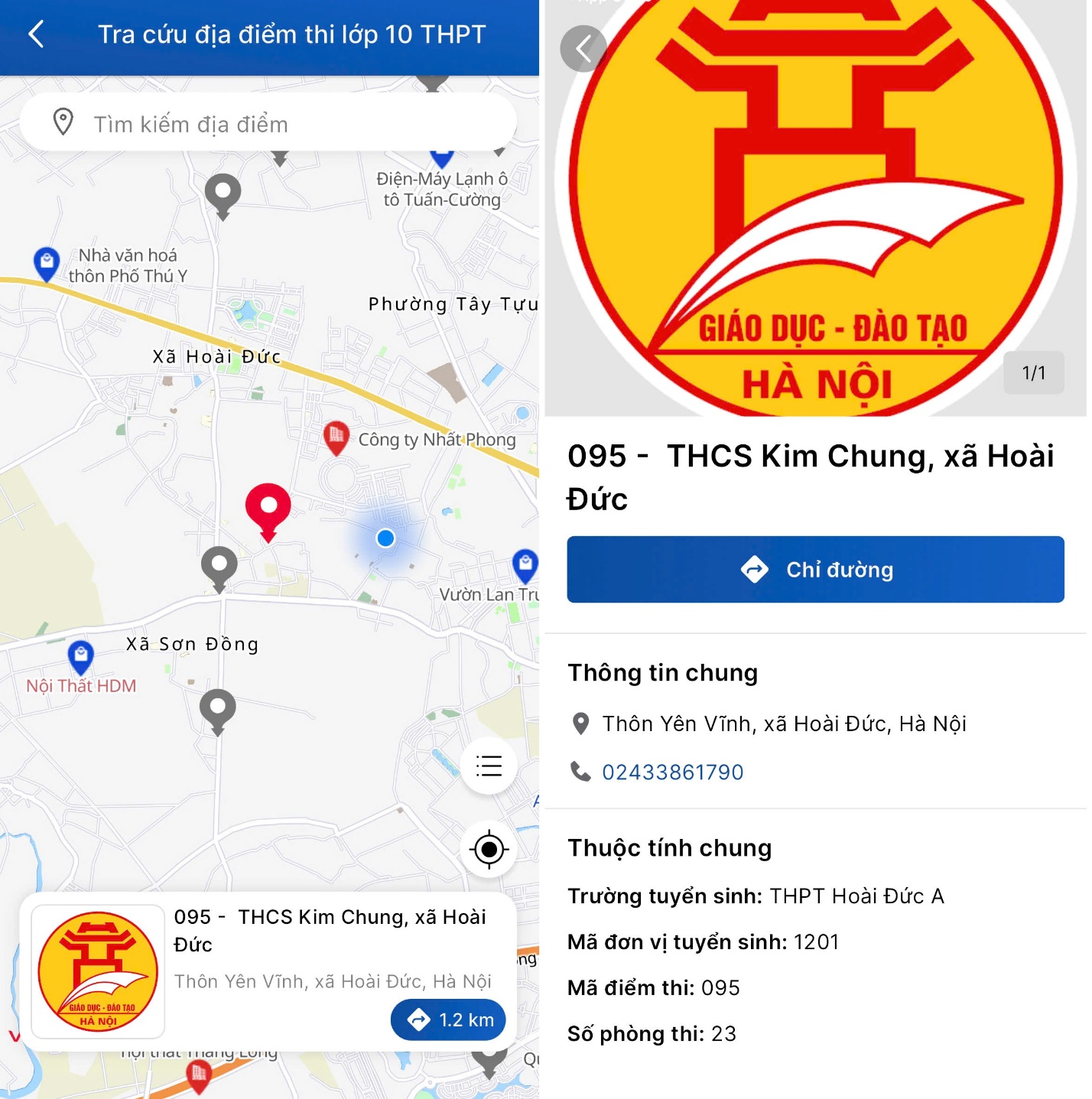 Ứng dụng iHanoi “gỡ khó” tìm đường cho phụ huynh, học sinh thi lớp 10 tại Hoài Đức- Ảnh 4.