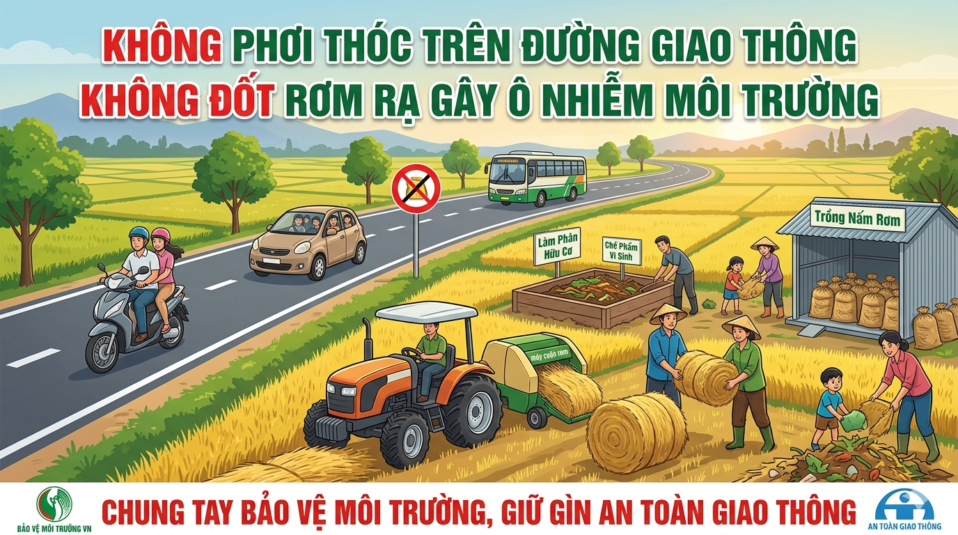 Xử lý rơm rạ đúng cách sau thu hoạch lúa để bảo vệ môi trường, phát ...