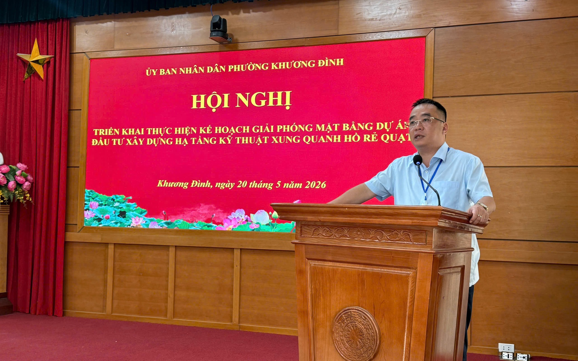 Phường Khương Đình tổ chức hội nghị triển khai Kế hoạch giải phóng mặt bằng Dự án đầu tư hạ tầng kỹ thuật xung quanh hồ Rẻ Quạt