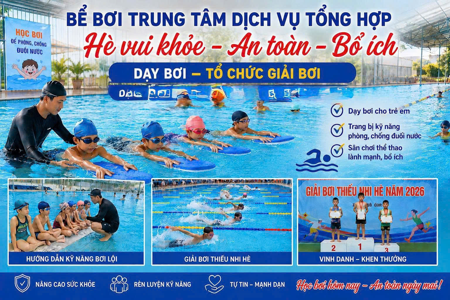 SÔI NỔI CÁC HOẠT ĐỘNG TẠI BỂ BƠI TRUNG TÂM DỊCH VỤ TỔNG HỢP XÃ HOÀI ĐỨC, GÓP PHẦN PHÒNG CHỐNG ĐUỐI NƯỚC CHO TRẺ EM- Ảnh 8.