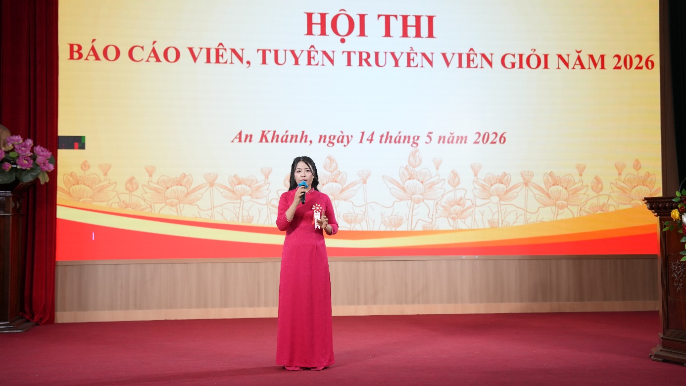 A person in a red dress on a stage  AI-generated content may be incorrect.