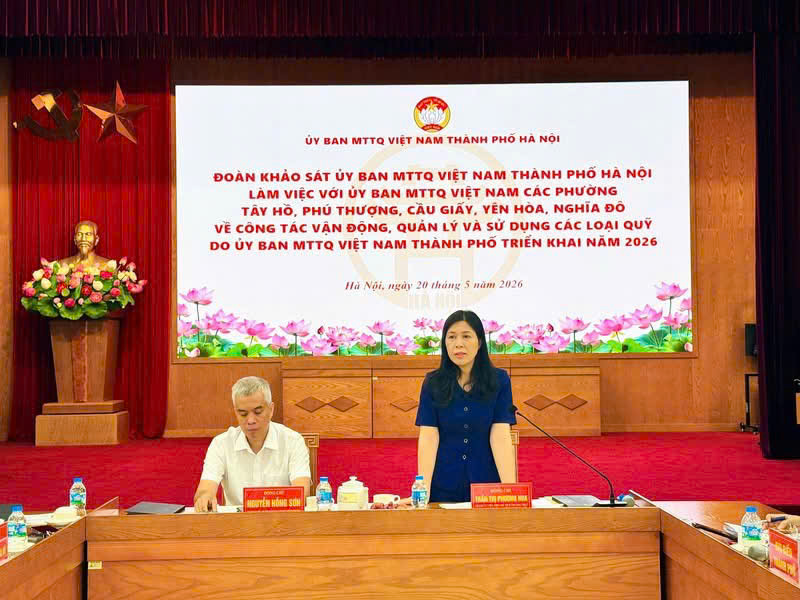 ỦY BAN MTTQ VIỆT NAM THÀNH PHỐ HÀ NỘI KHẢO SÁT CÔNG TÁC VẬN ĐỘNG, QUẢN LÝ VÀ SỬ DỤNG CÁC LOẠI QUỸ TẠI CÁC PHƯỜNG TÂY HỒ, PHÚ THƯỢNG, CẦU GIẤY, YÊN HÒA VÀ NGHĨA ĐÔ- Ảnh 1.