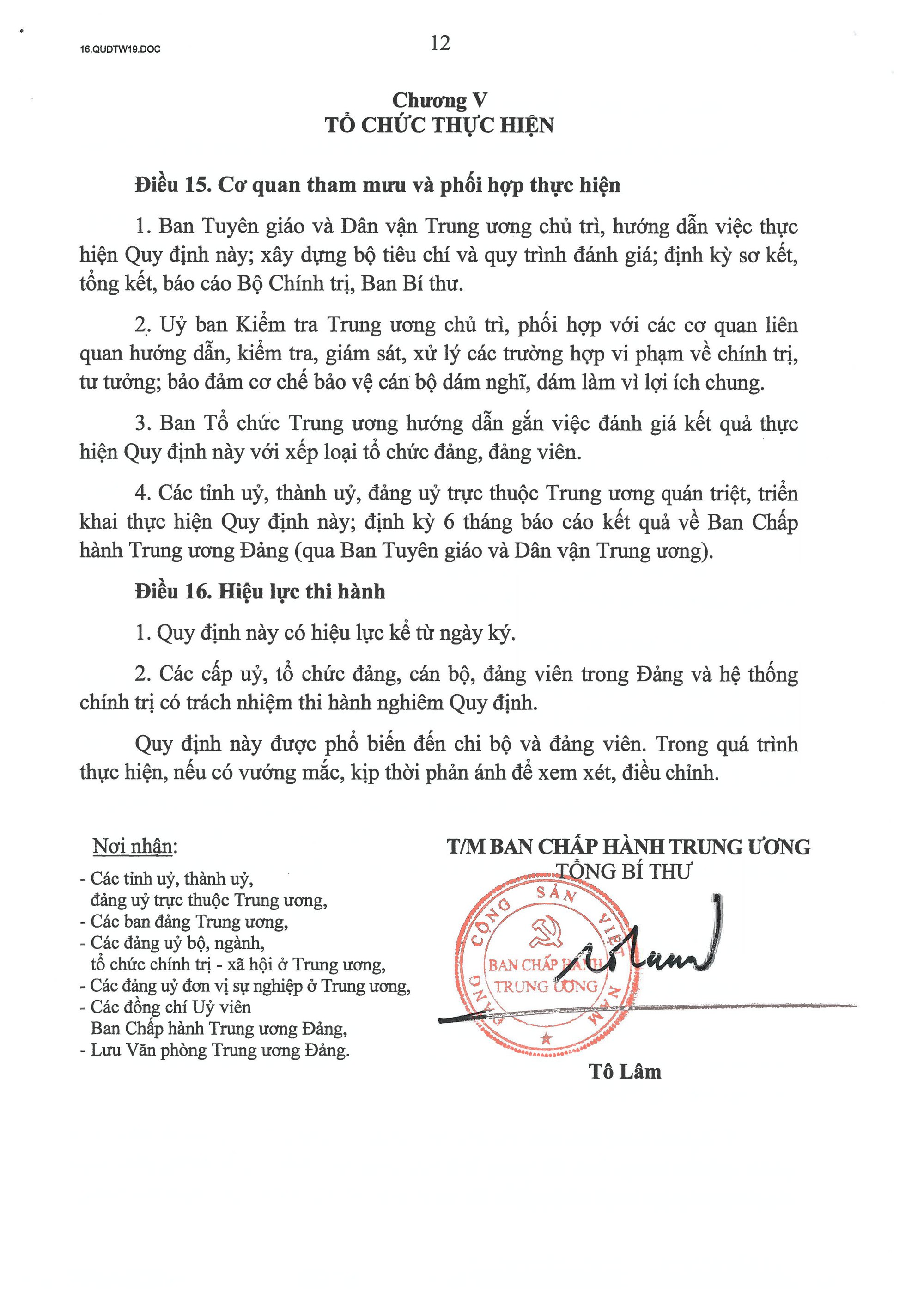 Quy định số 19-QĐ/TW về công tác chính trị, tư tưởng trong Đảng- Ảnh 12.