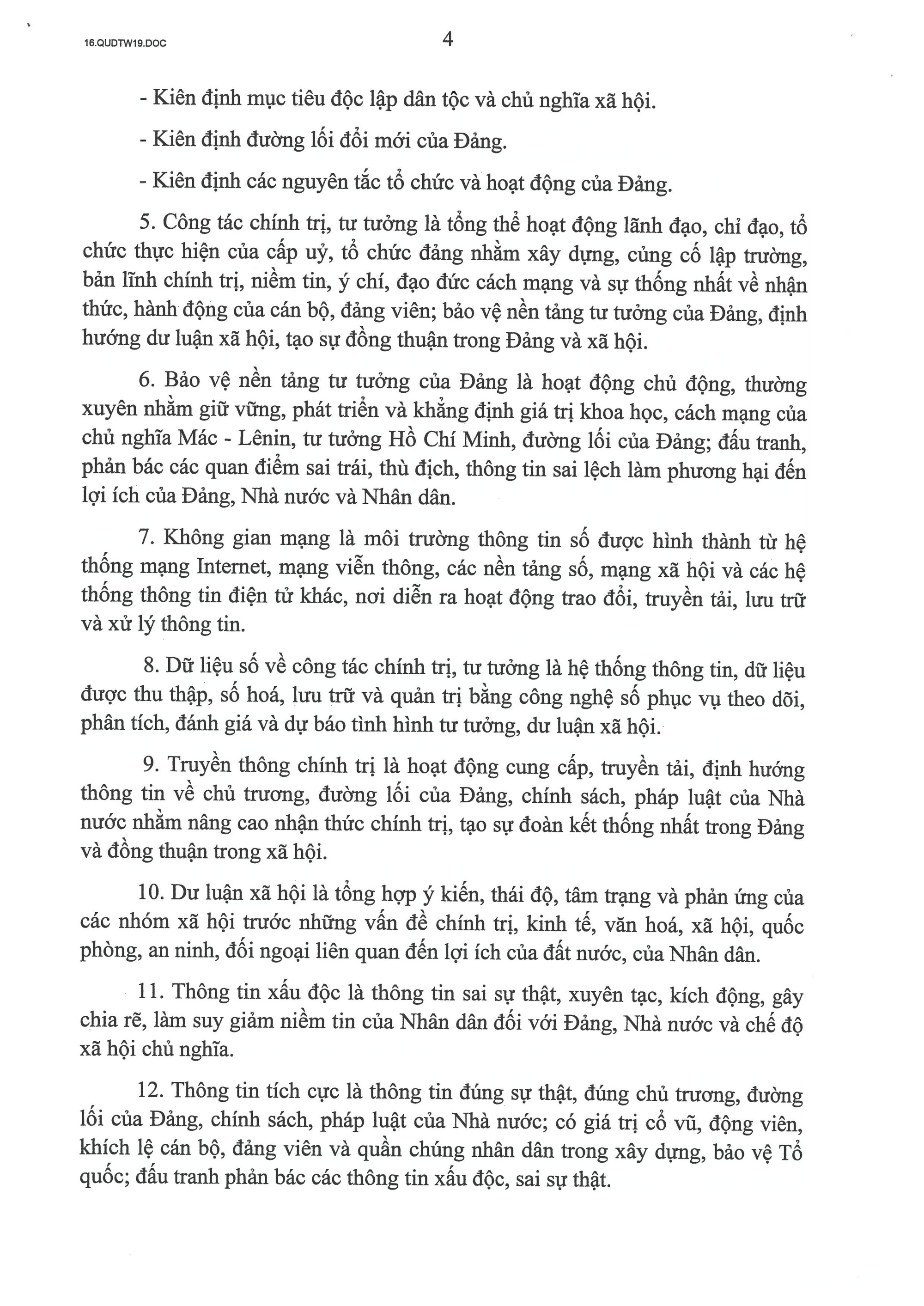 Quy định số 19-QĐ/TW về công tác chính trị, tư tưởng trong Đảng- Ảnh 4.