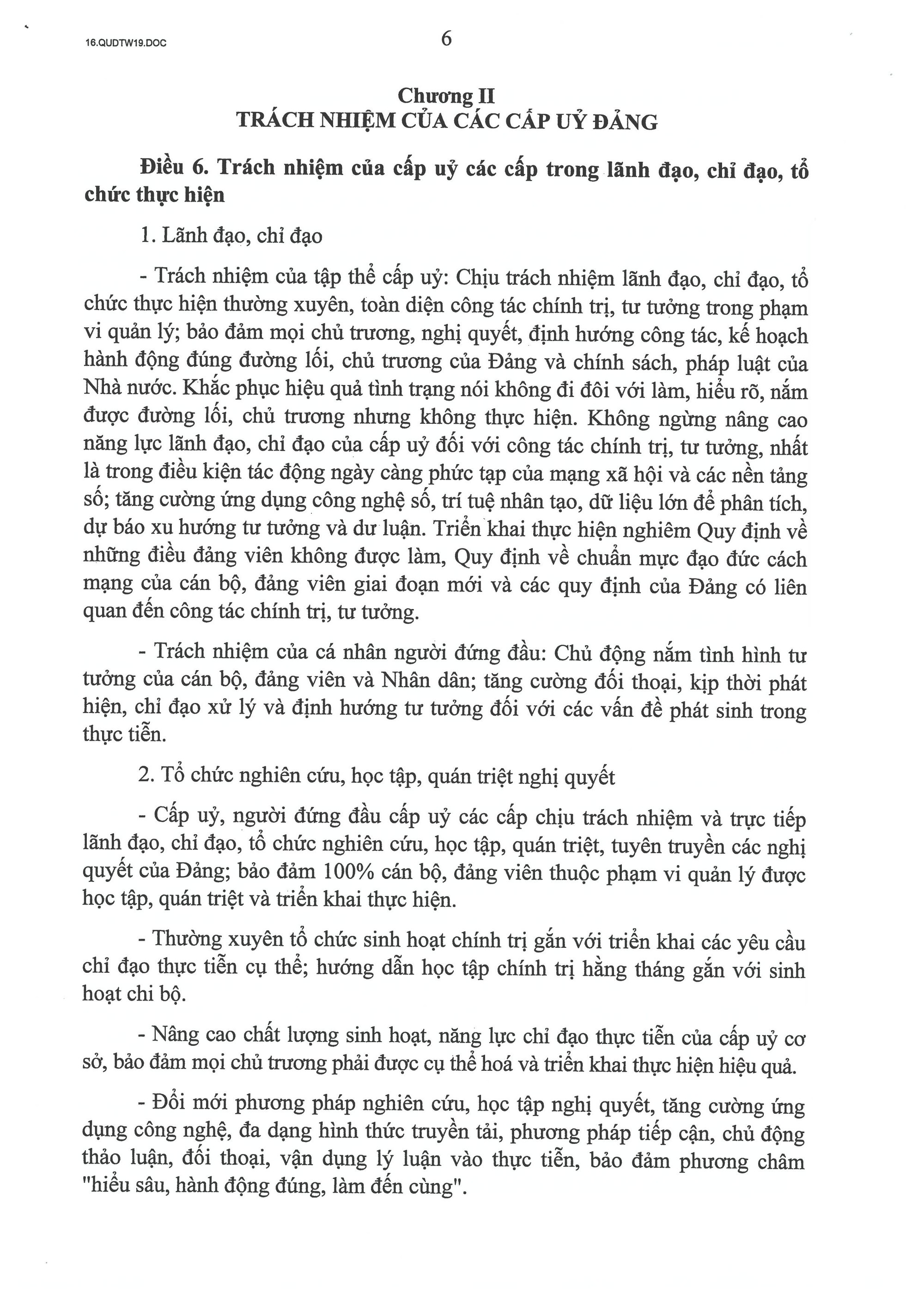 Quy định số 19-QĐ/TW về công tác chính trị, tư tưởng trong Đảng- Ảnh 6.