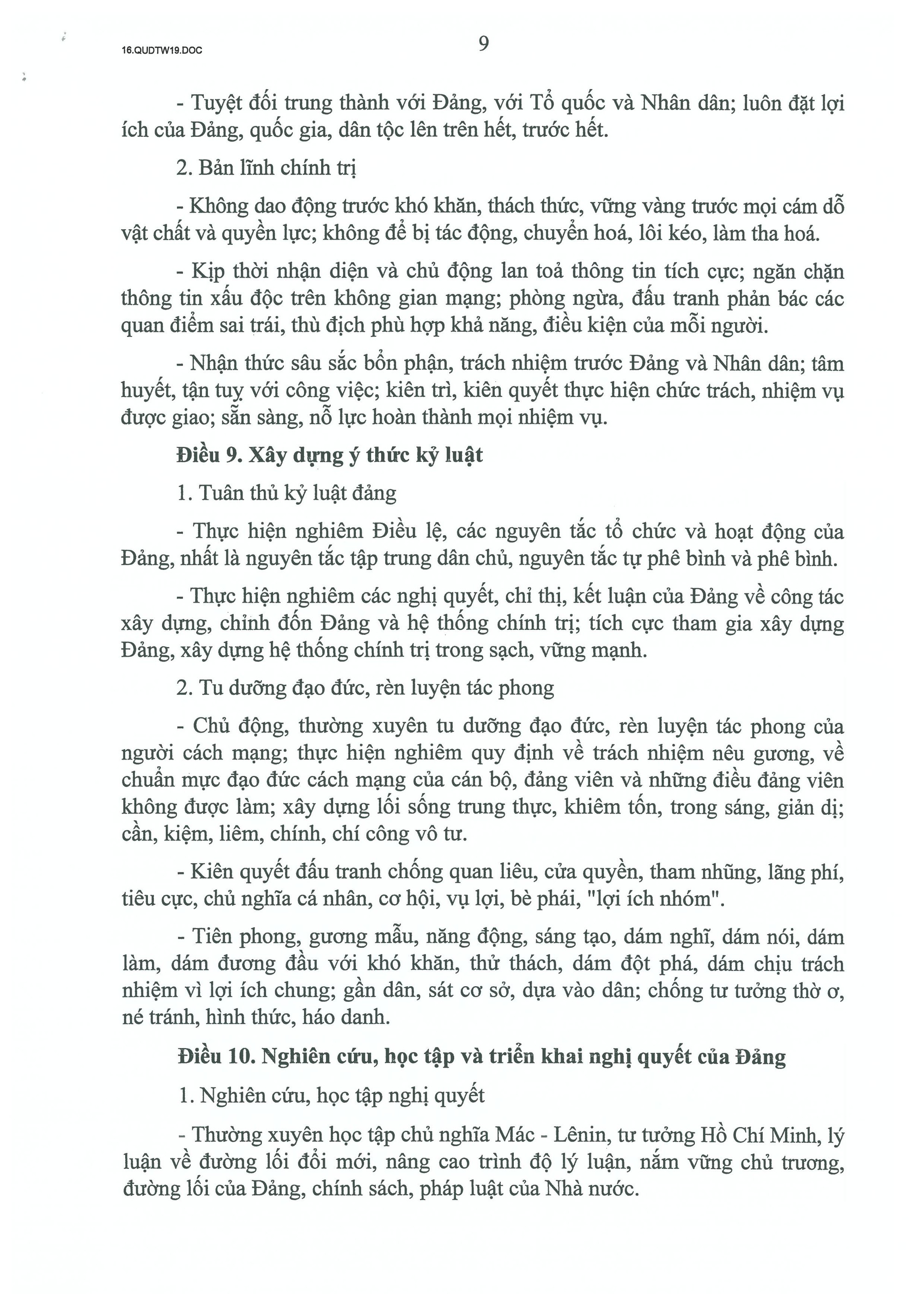 Quy định số 19-QĐ/TW về công tác chính trị, tư tưởng trong Đảng- Ảnh 9.