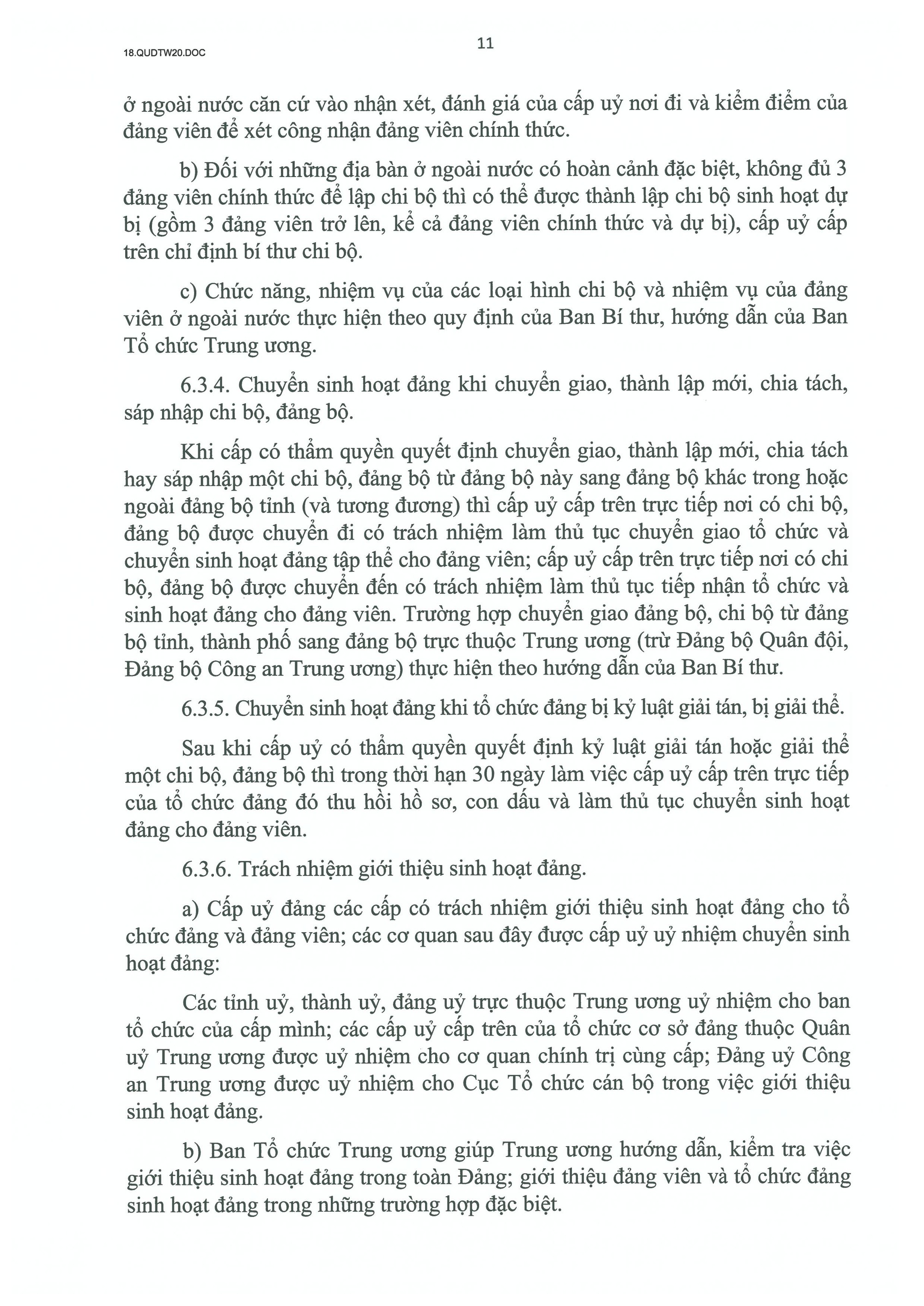 QUY ĐỊNH SỐ 20-QĐ/TW VỀ THI HÀNH ĐIỀU LỆ ĐẢNG- Ảnh 12.