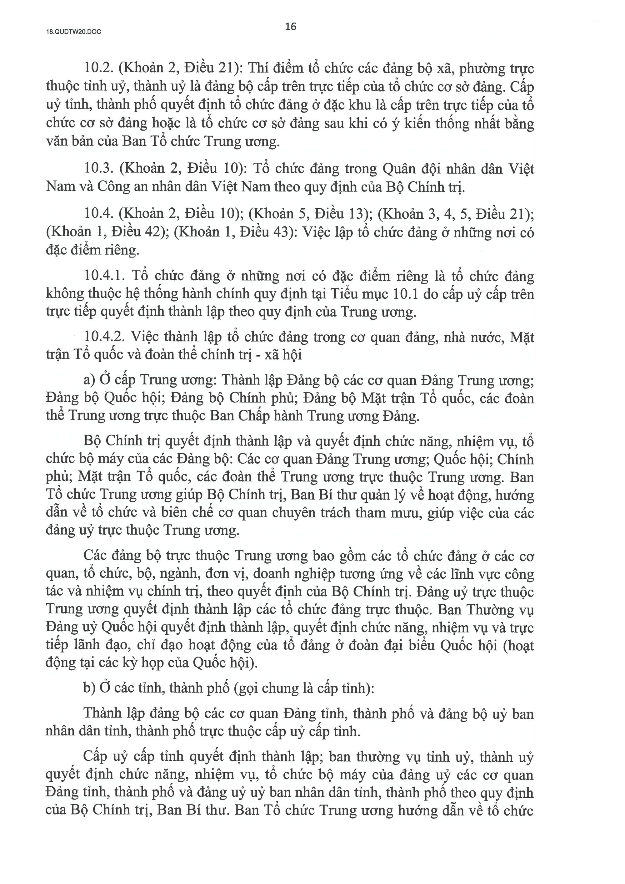 QUY ĐỊNH SỐ 20-QĐ/TW VỀ THI HÀNH ĐIỀU LỆ ĐẢNG- Ảnh 17.