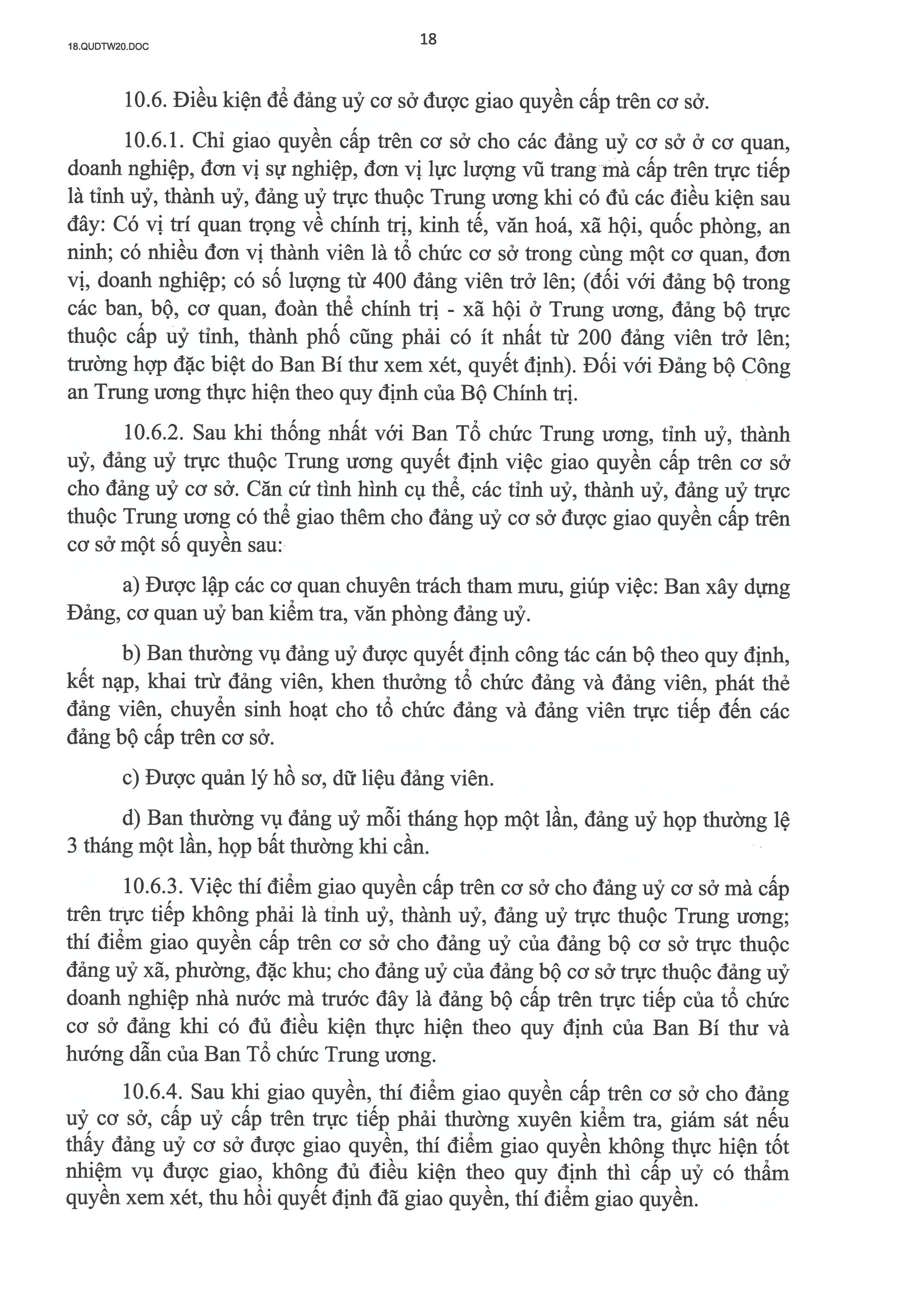 QUY ĐỊNH SỐ 20-QĐ/TW VỀ THI HÀNH ĐIỀU LỆ ĐẢNG- Ảnh 19.