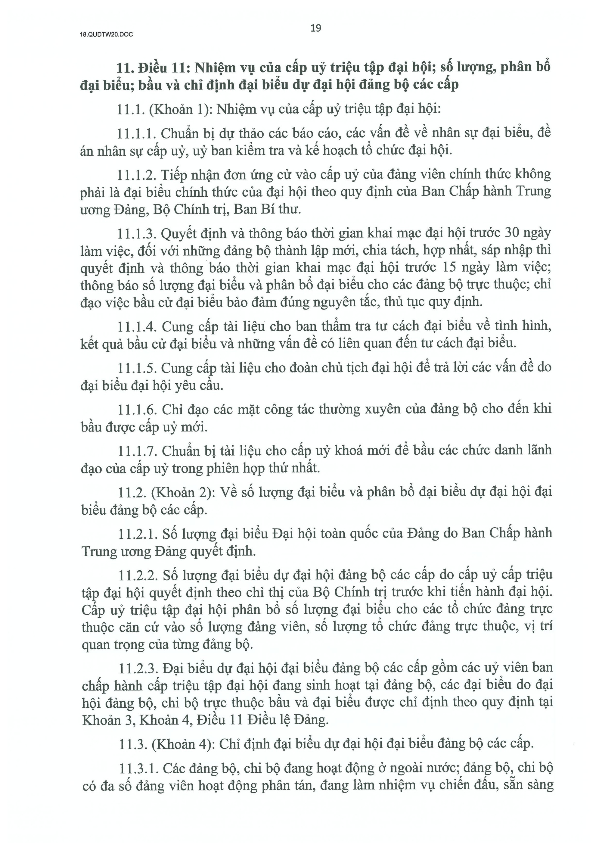 QUY ĐỊNH SỐ 20-QĐ/TW VỀ THI HÀNH ĐIỀU LỆ ĐẢNG- Ảnh 20.