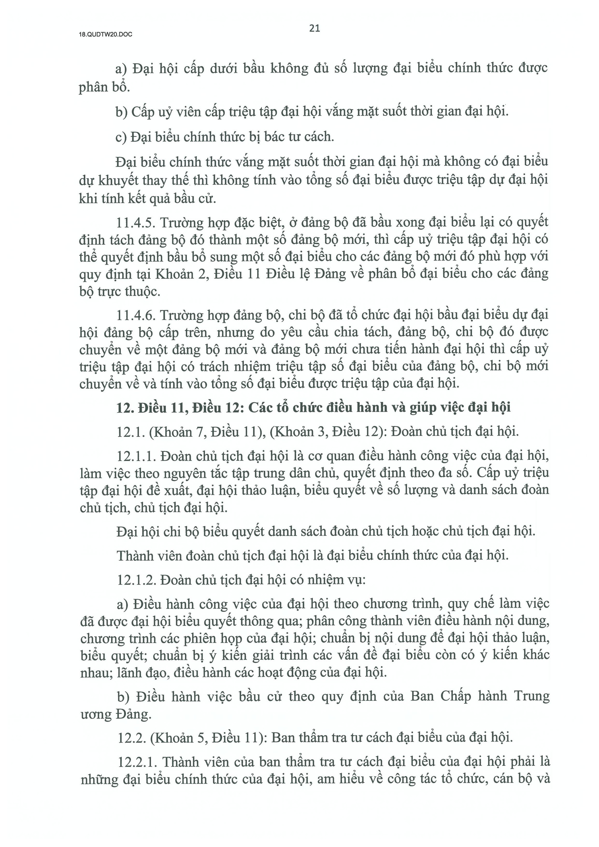 QUY ĐỊNH SỐ 20-QĐ/TW VỀ THI HÀNH ĐIỀU LỆ ĐẢNG- Ảnh 22.