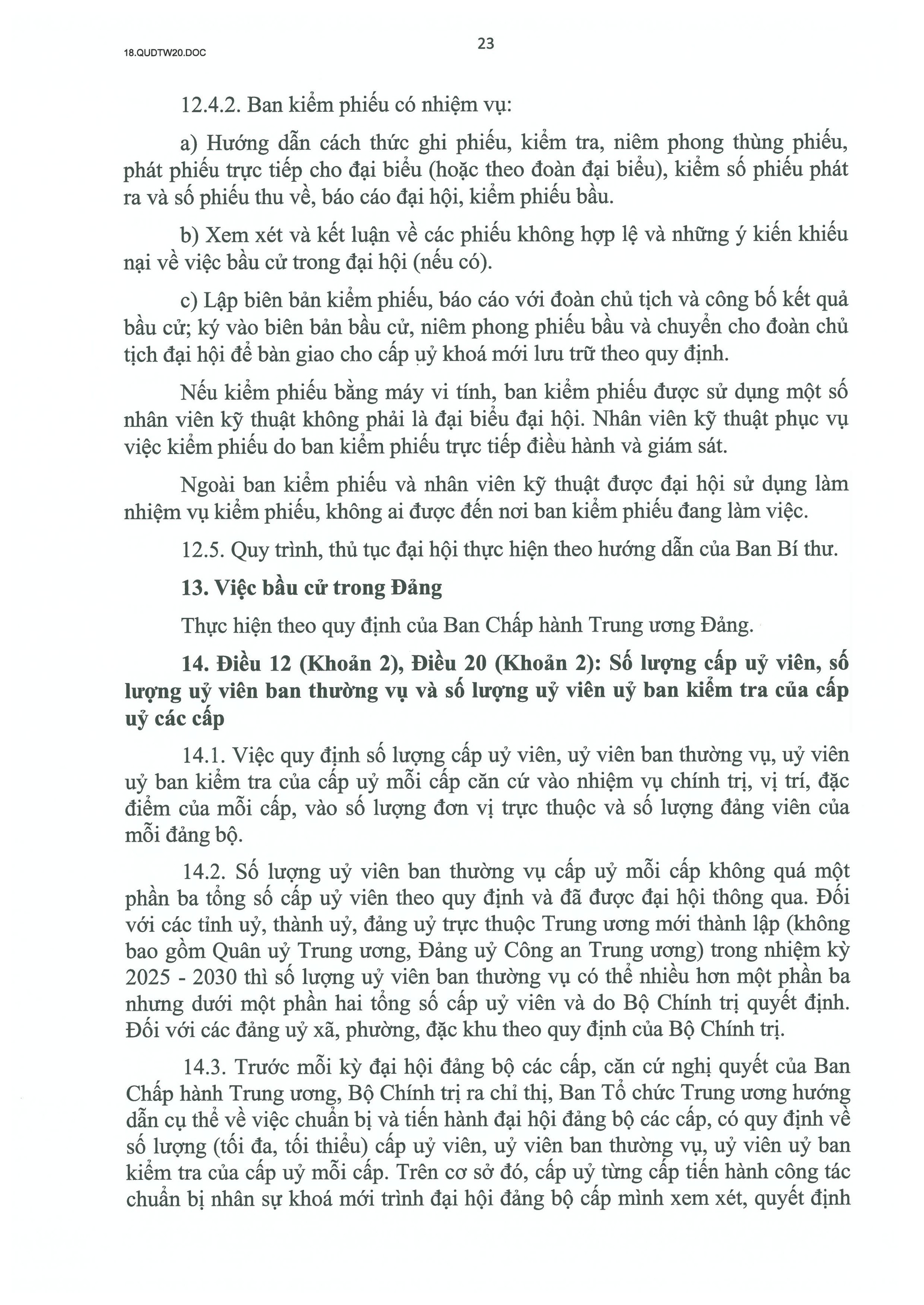 QUY ĐỊNH SỐ 20-QĐ/TW VỀ THI HÀNH ĐIỀU LỆ ĐẢNG- Ảnh 24.