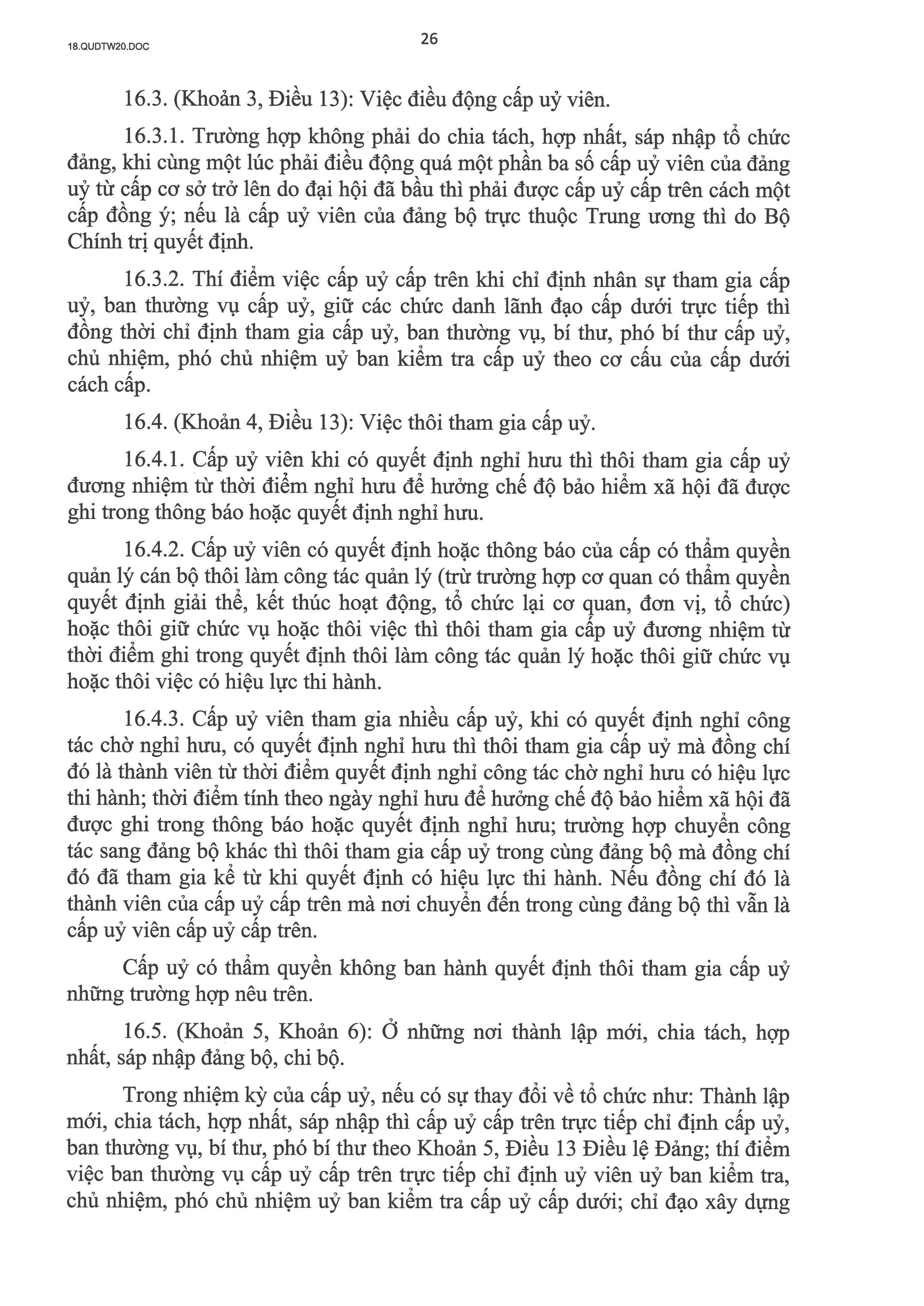 QUY ĐỊNH SỐ 20-QĐ/TW VỀ THI HÀNH ĐIỀU LỆ ĐẢNG- Ảnh 27.