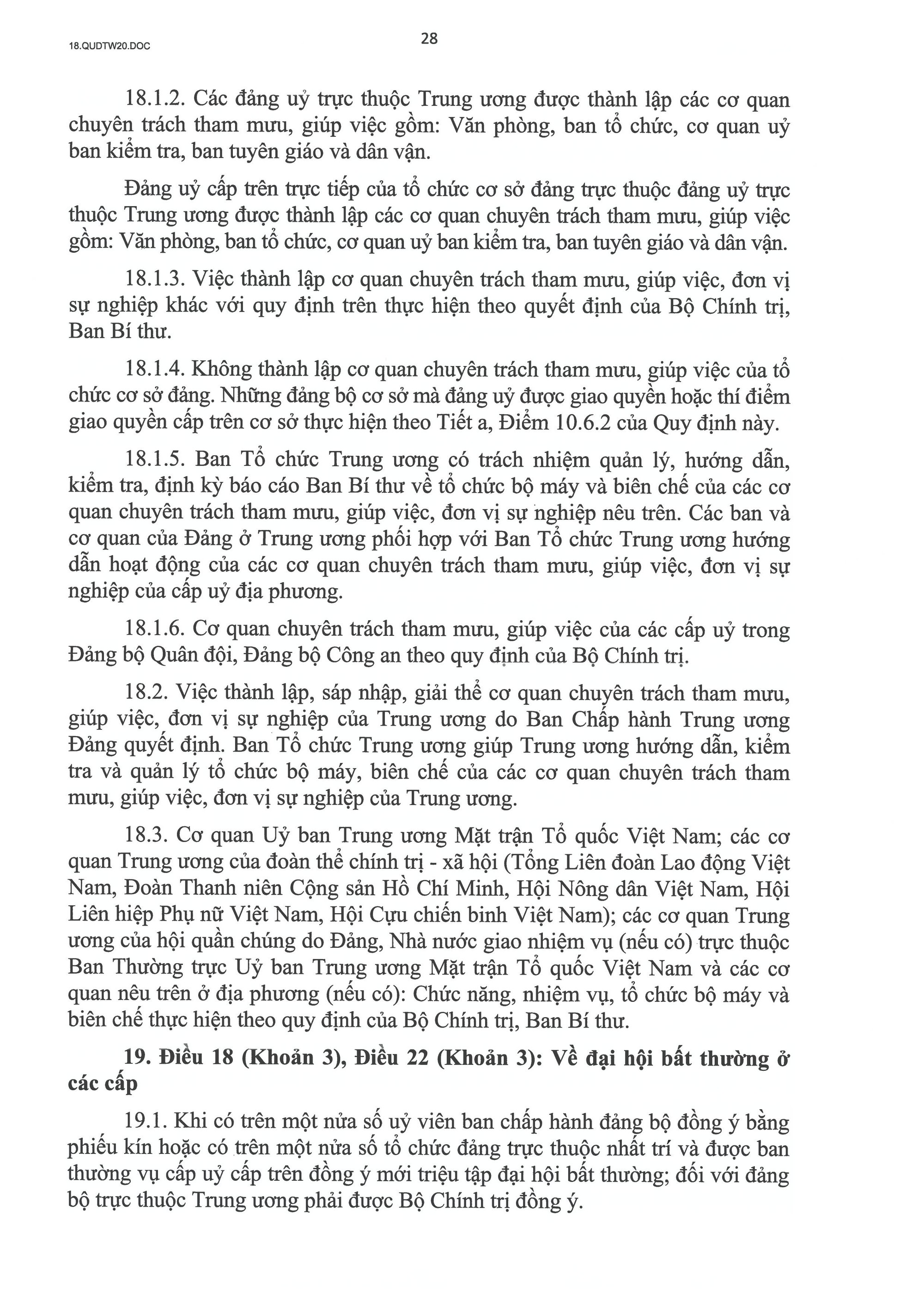 QUY ĐỊNH SỐ 20-QĐ/TW VỀ THI HÀNH ĐIỀU LỆ ĐẢNG- Ảnh 29.
