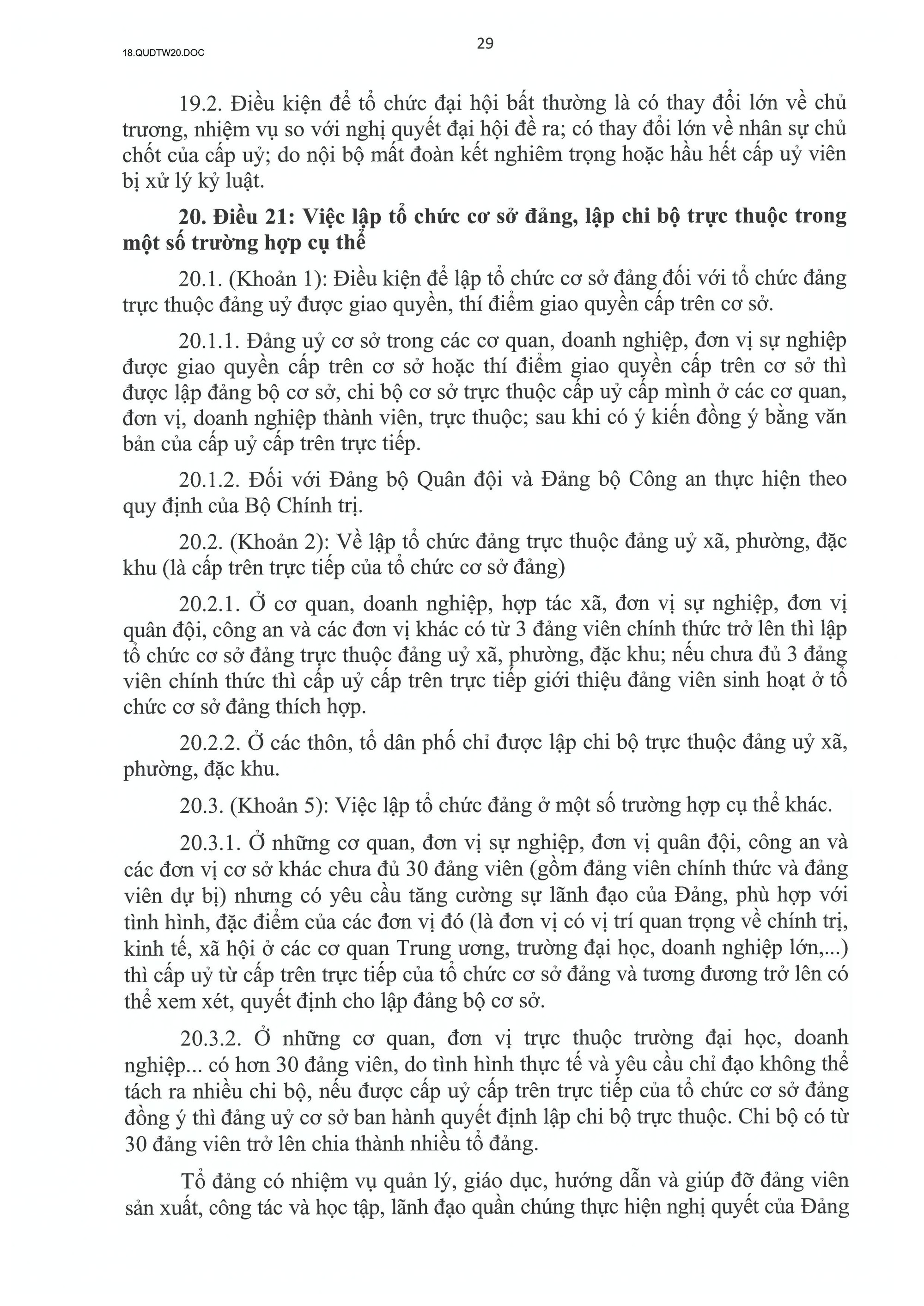 QUY ĐỊNH SỐ 20-QĐ/TW VỀ THI HÀNH ĐIỀU LỆ ĐẢNG- Ảnh 30.