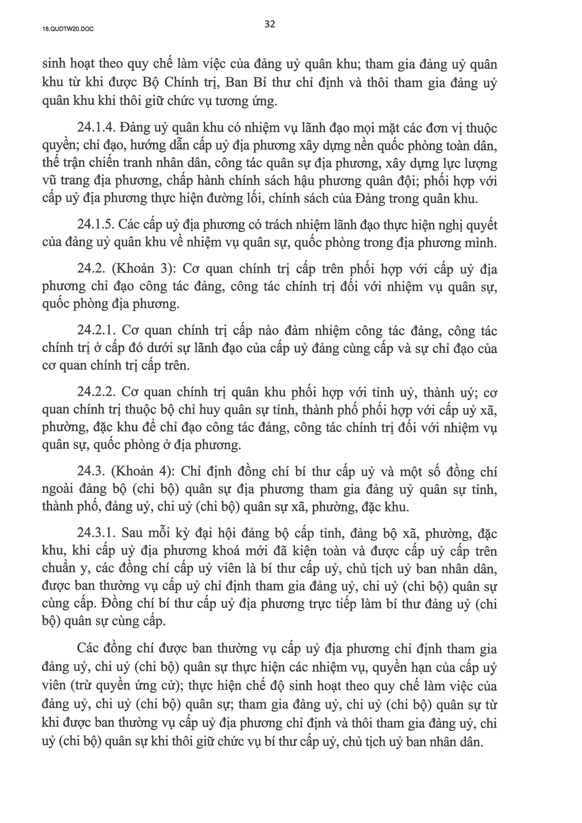 QUY ĐỊNH SỐ 20-QĐ/TW VỀ THI HÀNH ĐIỀU LỆ ĐẢNG- Ảnh 33.