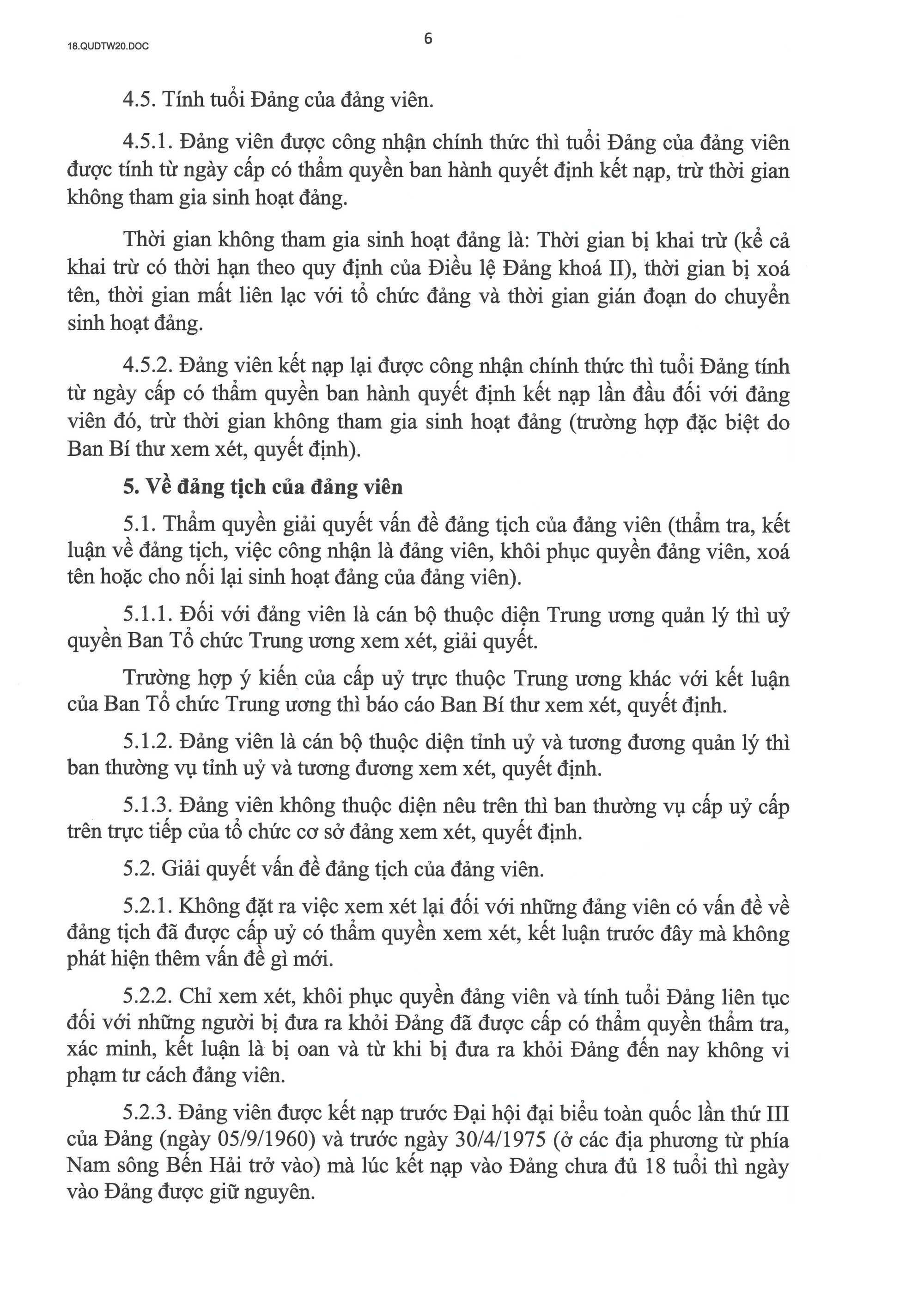 QUY ĐỊNH SỐ 20-QĐ/TW VỀ THI HÀNH ĐIỀU LỆ ĐẢNG- Ảnh 7.