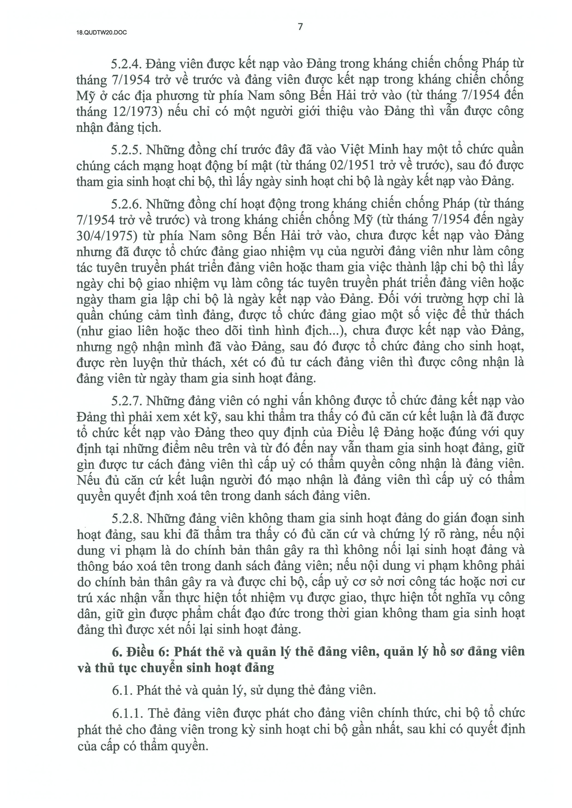 QUY ĐỊNH SỐ 20-QĐ/TW VỀ THI HÀNH ĐIỀU LỆ ĐẢNG- Ảnh 8.