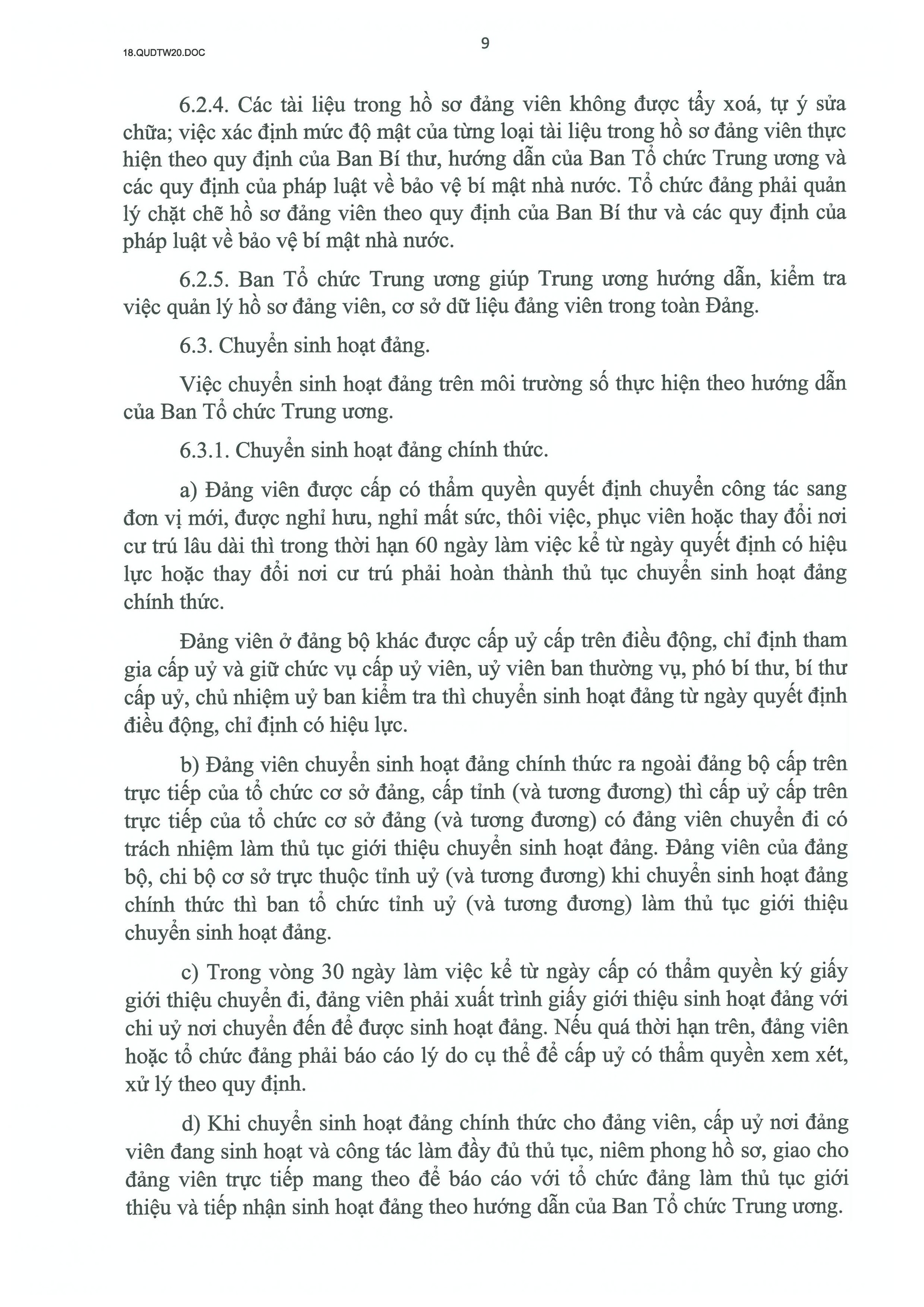 QUY ĐỊNH SỐ 20-QĐ/TW VỀ THI HÀNH ĐIỀU LỆ ĐẢNG- Ảnh 10.