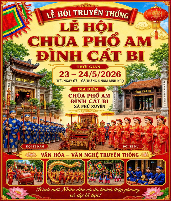 LỄ HỘI TRUYỀN THỐNG CHÙA PHỔ AM – ĐÌNH CÁT BI NĂM 2026- Ảnh 1.