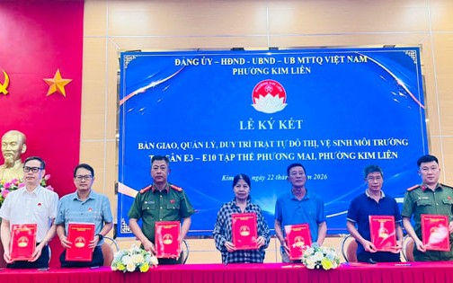 Phường Kim Liên tăng cường giải pháp về bảo đảm trật tự đô thị