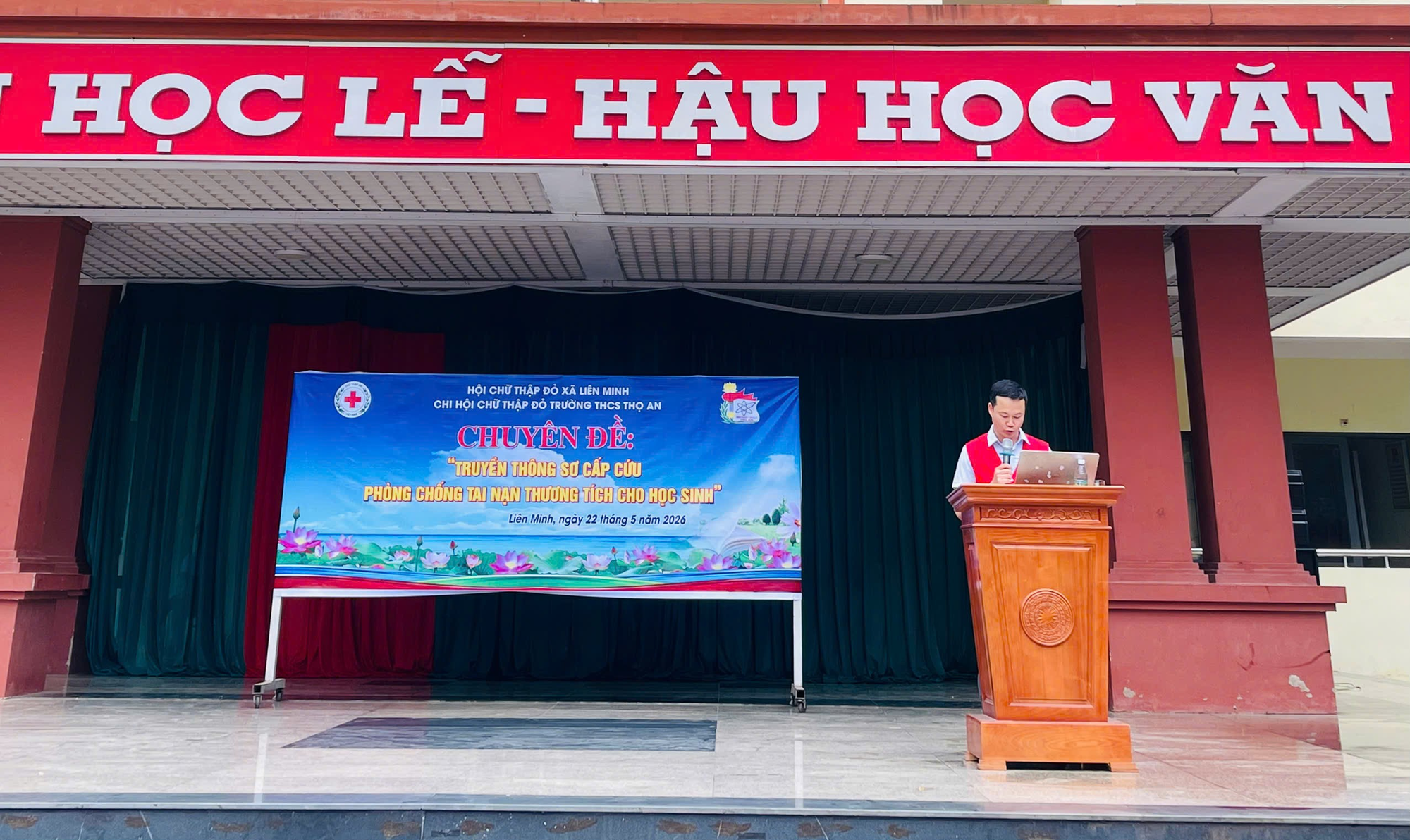 Hội Chữ thập đỏ xã phối hợp tổ chức truyền thông phòng, chống tai nạn thương tích cho học sinh năm 2026- Ảnh 1.