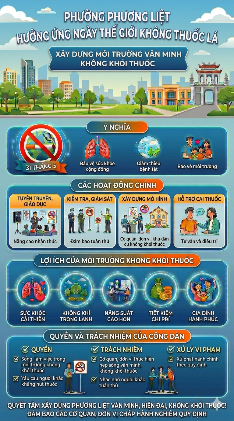Phương Liệt: Hưởng ứng Ngày Thế giới không thuốc lá và xây dựng môi trường văn minh không khói thuốc- Ảnh 1.