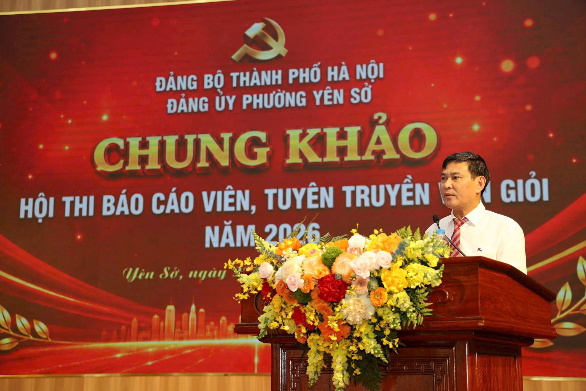  Đảng ủy phường Yên Sở tổ chức Chung khảo Hội thi Báo cáo viên, tuyên truyền viên giỏi năm 2026- Ảnh 1.