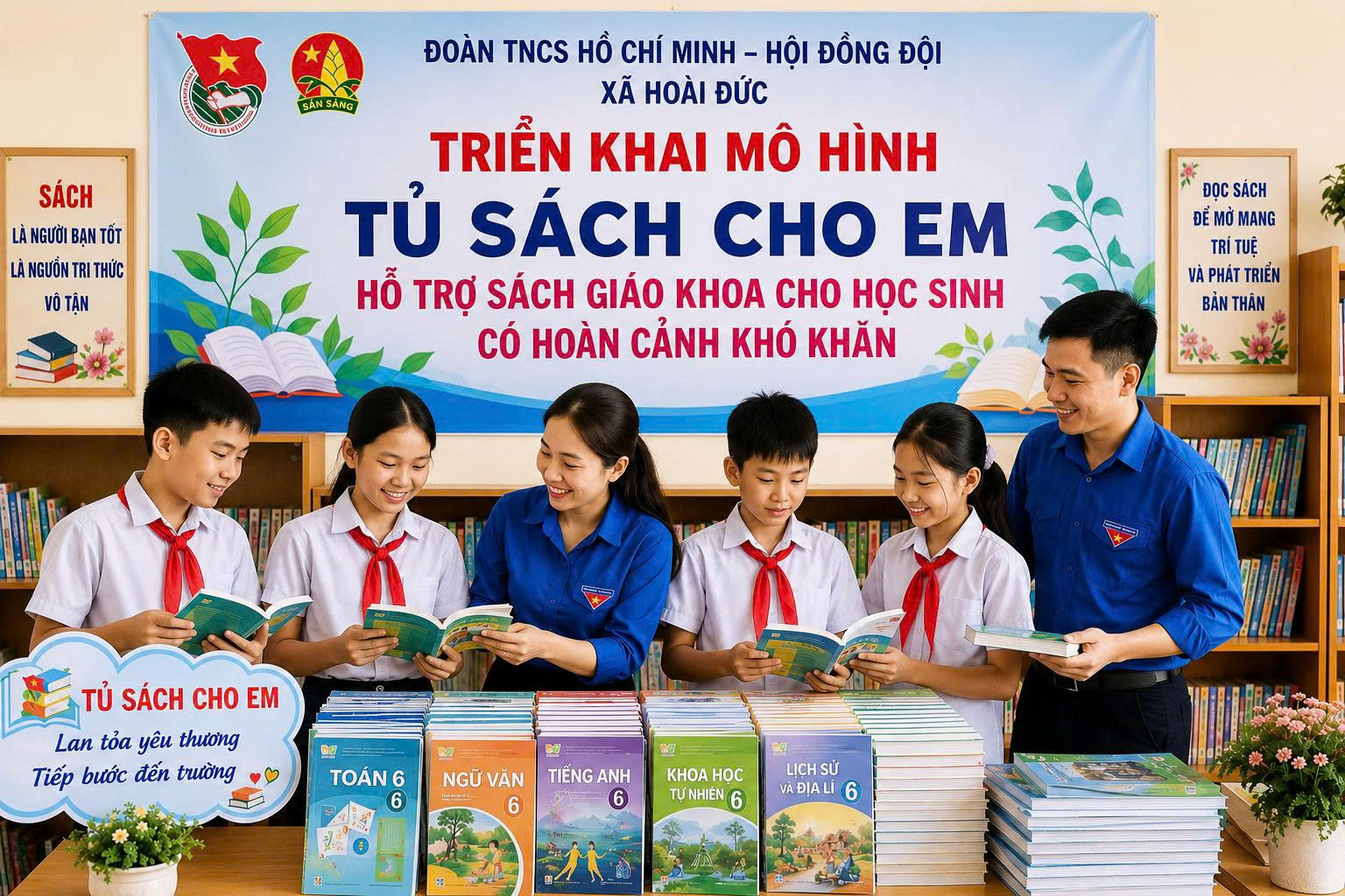 Ban Thường vụ Đoàn xã - Hội đồng Đội xã Hoài Đức triển khai mô hình “Tủ sách cho em” năm học 2026 – 2027- Ảnh 1.