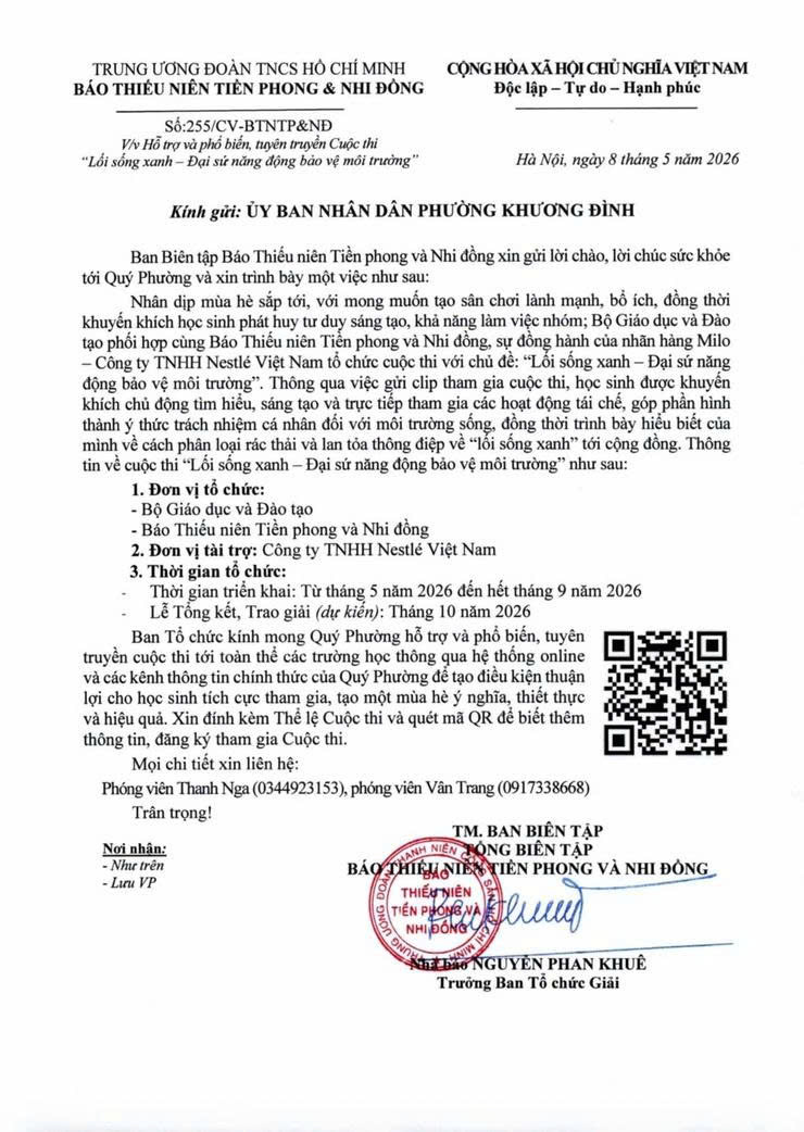 Phát động, tuyên truyền Cuộc thi "Lối sống xanh – Đại sứ năng động bảo vệ môi trường"- Ảnh 1.