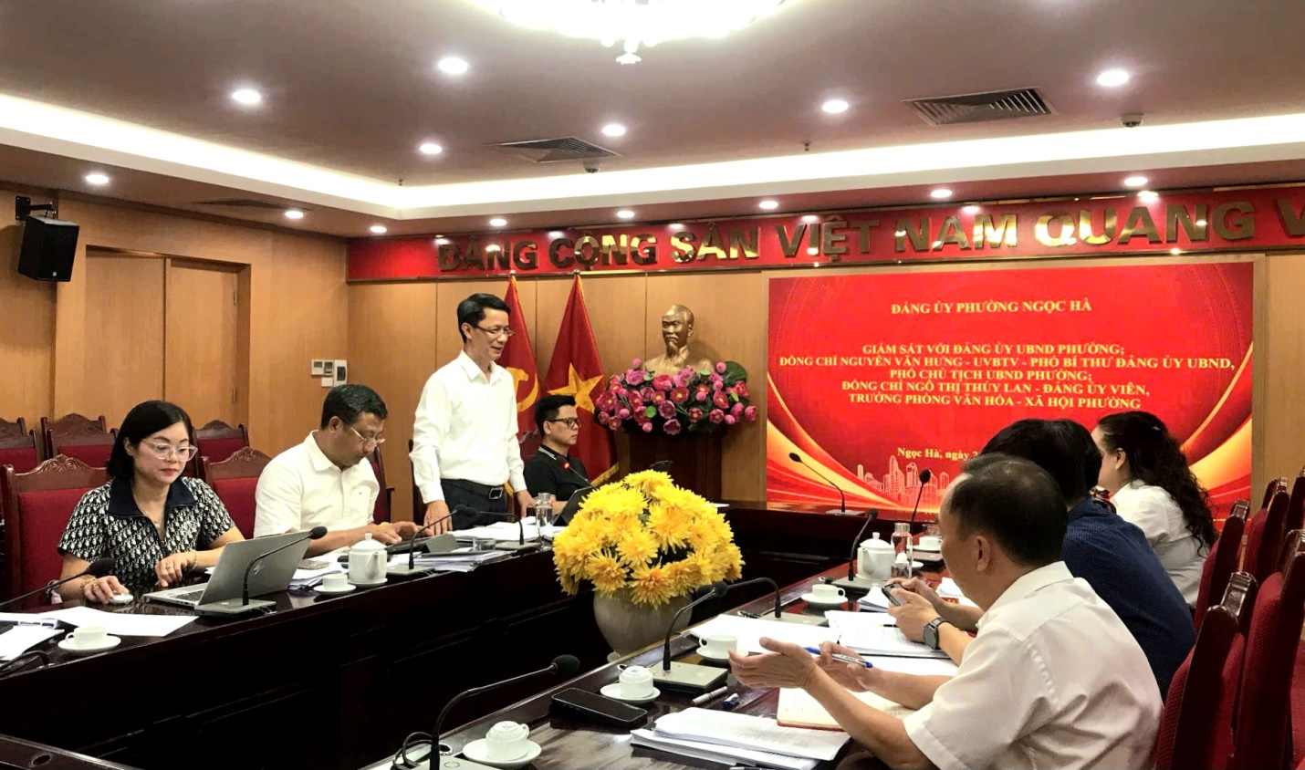 Đảng ủy phường Ngọc Hà giám sát công tác lãnh đạo, chỉ đạo thực hiện bữa ăn bán trú tại các trường học trên địa bàn phường- Ảnh 1.