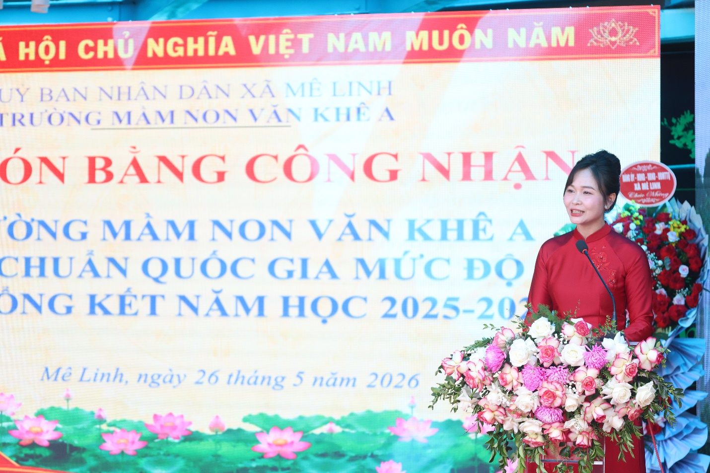 Mê Linh: Trường Mầm non Văn Khê A đón Bằng công nhận đạt chuẩn Quốc gia mức độ 2 và tổng kết năm học 2025 - 2026- Ảnh 3.