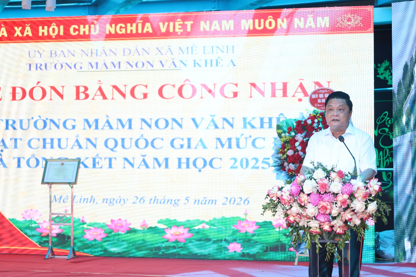 Mê Linh: Trường Mầm non Văn Khê A đón Bằng công nhận đạt chuẩn Quốc gia mức độ 2 và tổng kết năm học 2025 - 2026- Ảnh 7.