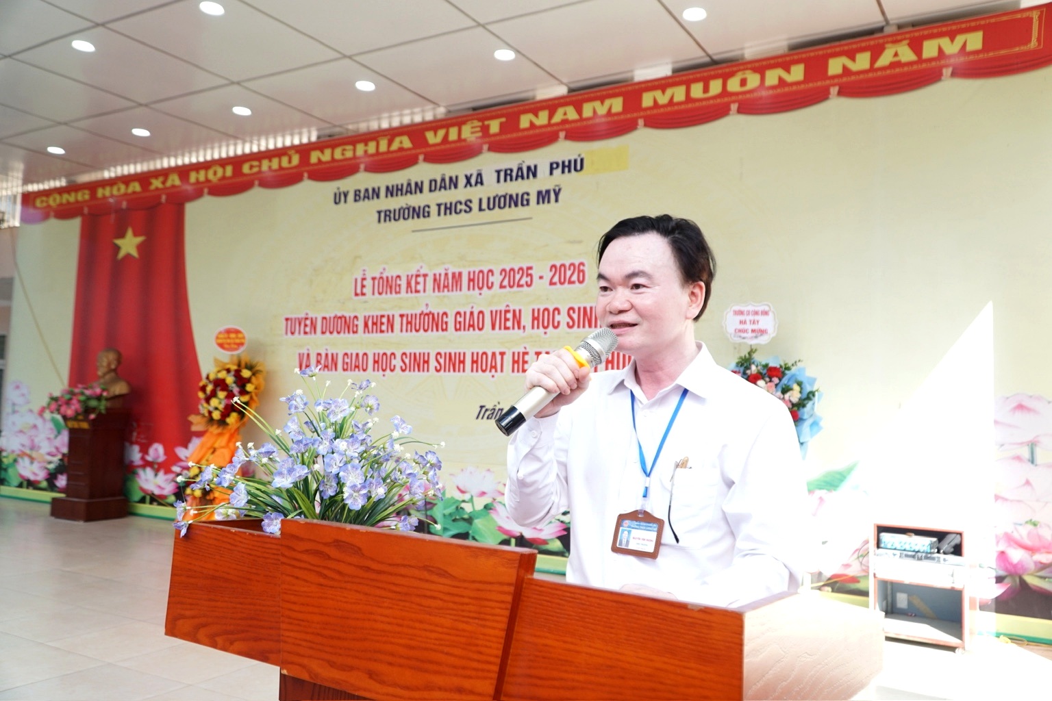 TRƯỜNG THCS LƯƠNG MỸ TỔNG KẾT NĂM HỌC 2025-2026, TUYÊN DƯƠNG GIÁO VIÊN, HỌC SINH TIÊU BIỂU- Ảnh 3.