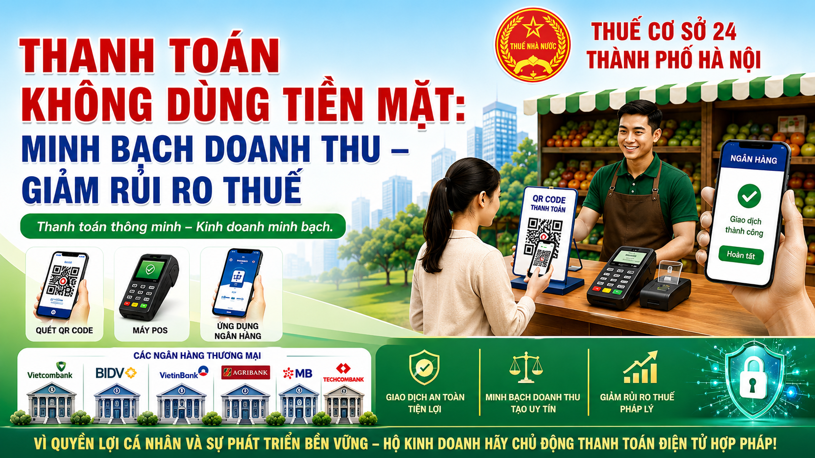 THANH TOÁN KHÔNG DÙNG TIỀN MẶT TRONG HỘ KINH DOANH: MINH BẠCH DOANH THU – GIẢM RỦI RO THUẾ- Ảnh 1.