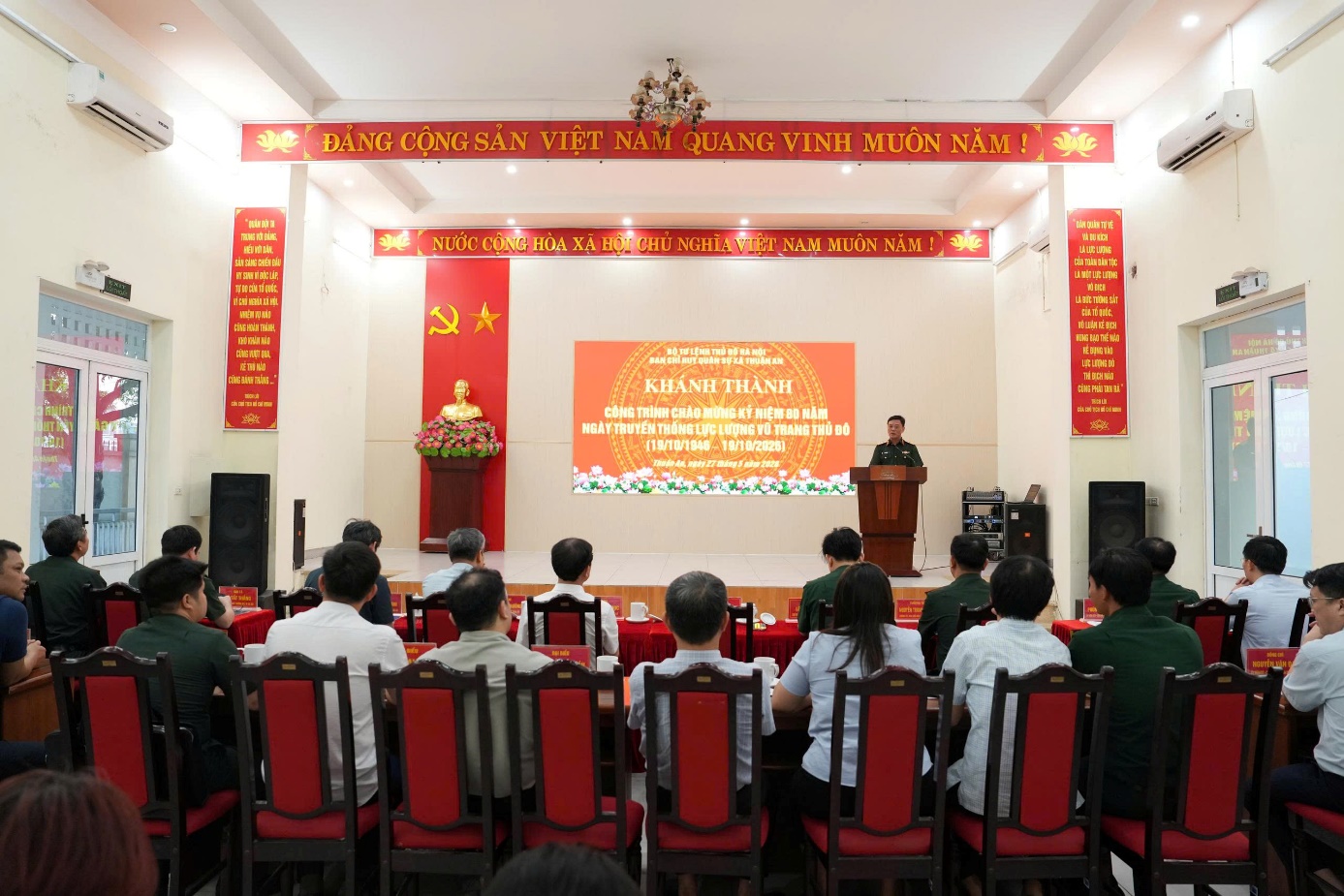 BCH Quân sự xã Thuận An khánh thành công trình chào mừng kỷ niệm 80 năm Ngày truyền thống lực lượng vũ trang Thủ đô (19/10/1946- 19/10/2026)- Ảnh 1.