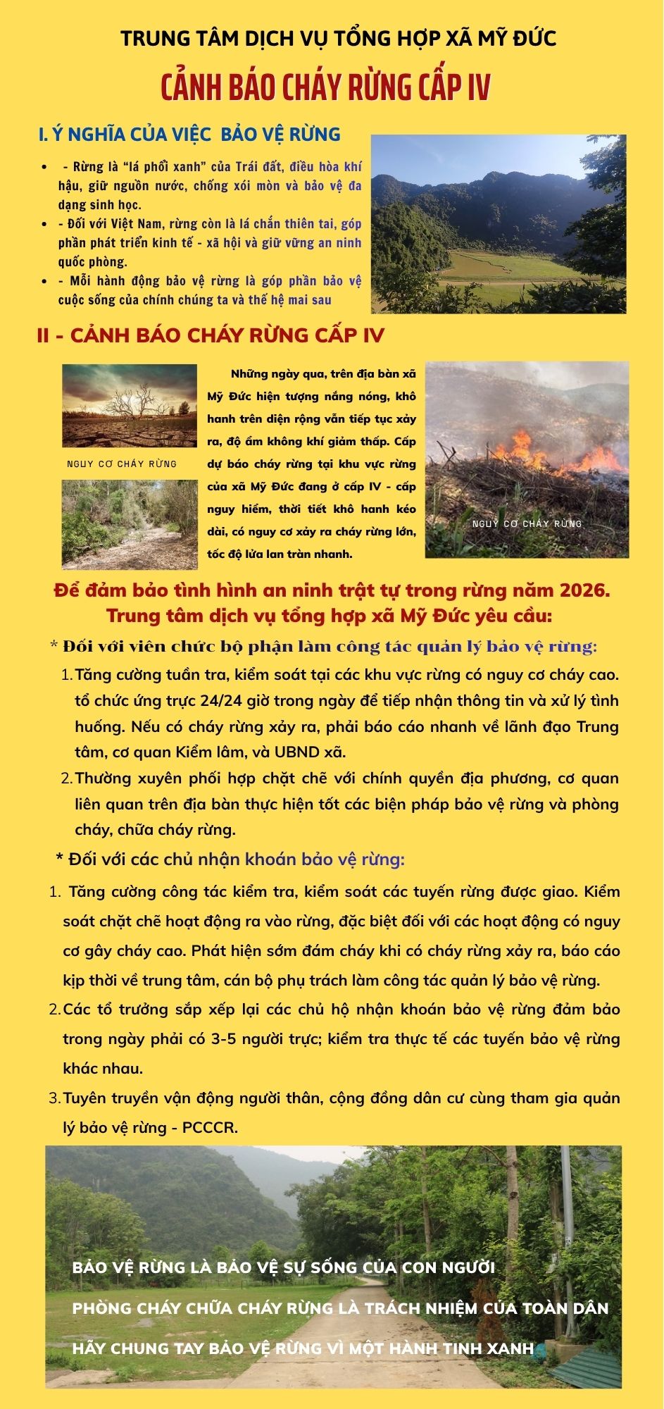        CẢNH BÁO CHÁY RỪNG CẤP IV TẠI XÃ MỸ ĐỨC - Ảnh 1.