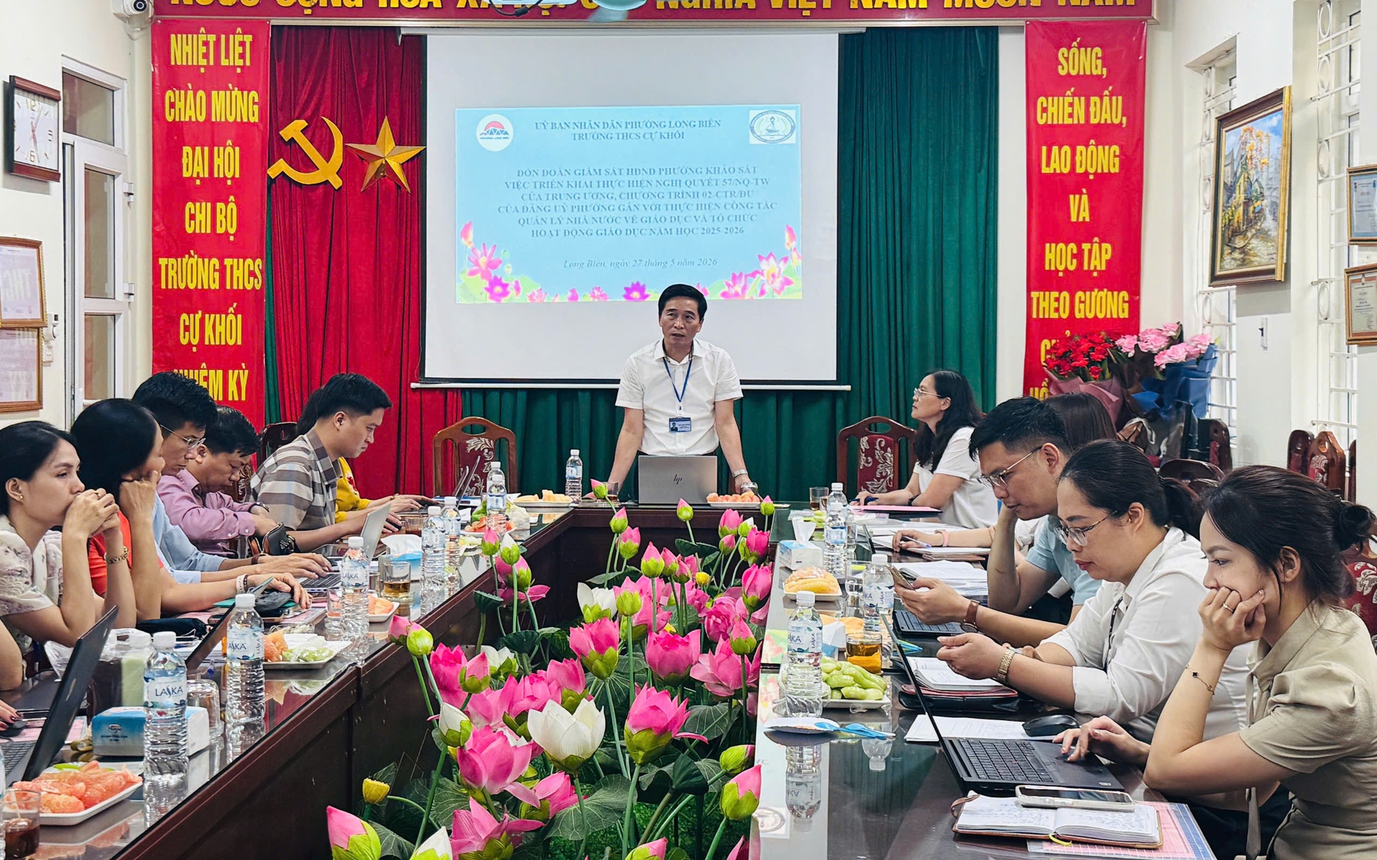 Giám sát công tác giáo dục và chuyển đổi số tại Trường Trung học cơ sở Cự Khối