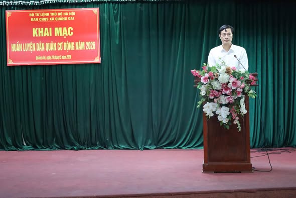 Quảng Oai khai mạc huấn luyện Dân quân cơ động năm 2026- Ảnh 1.