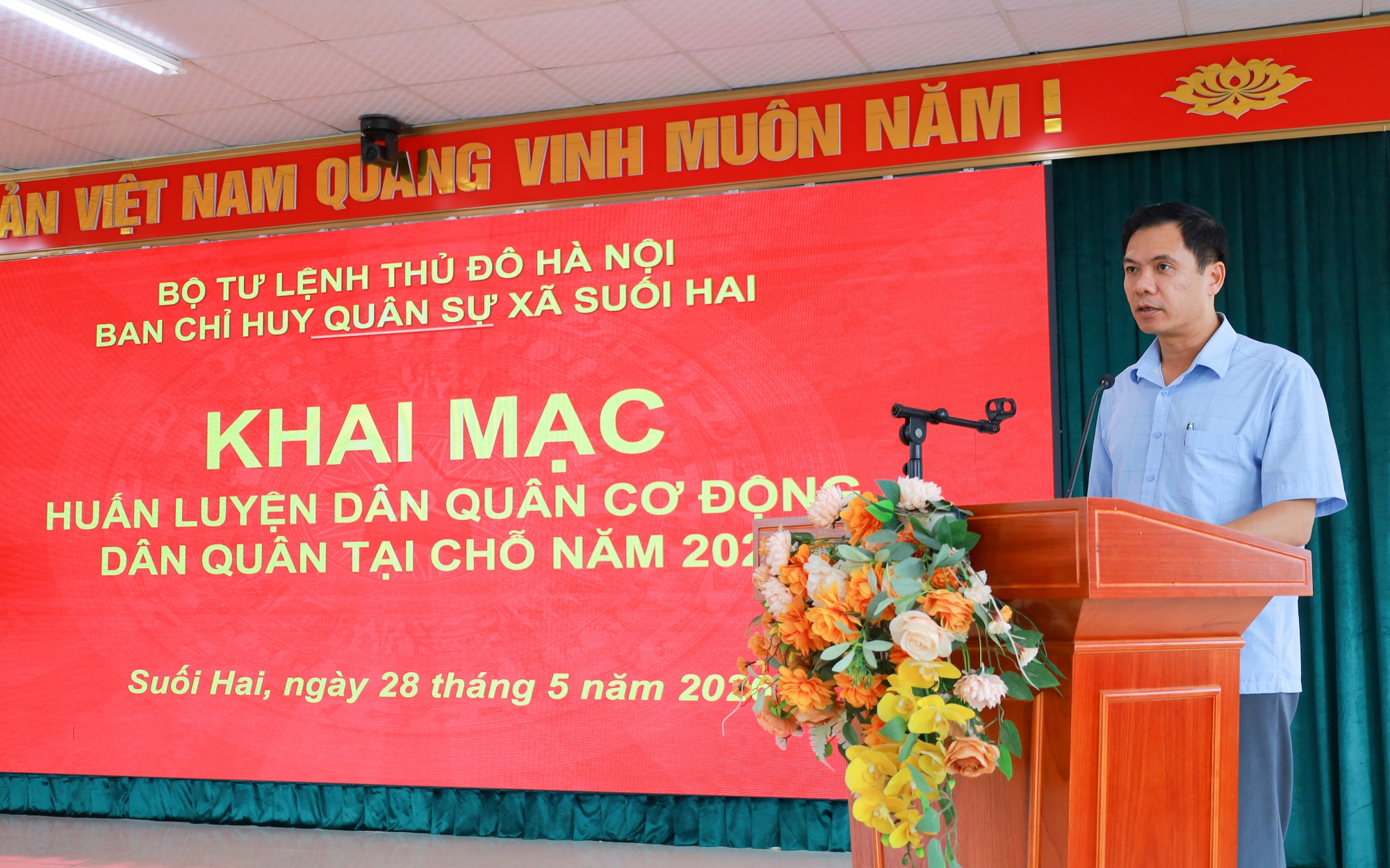 Xã Suối Hai khai mạc huấn luyện dân quân: Nâng cao khả năng sẵn sàng chiến đấu